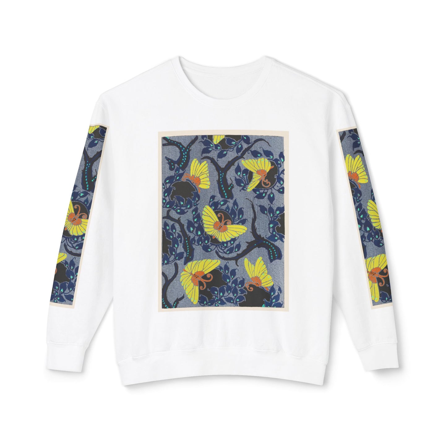 Art Nouveau Butterfly Crewneck Sweatshirt – E. A. Séguy Inspired Unisex Sweater