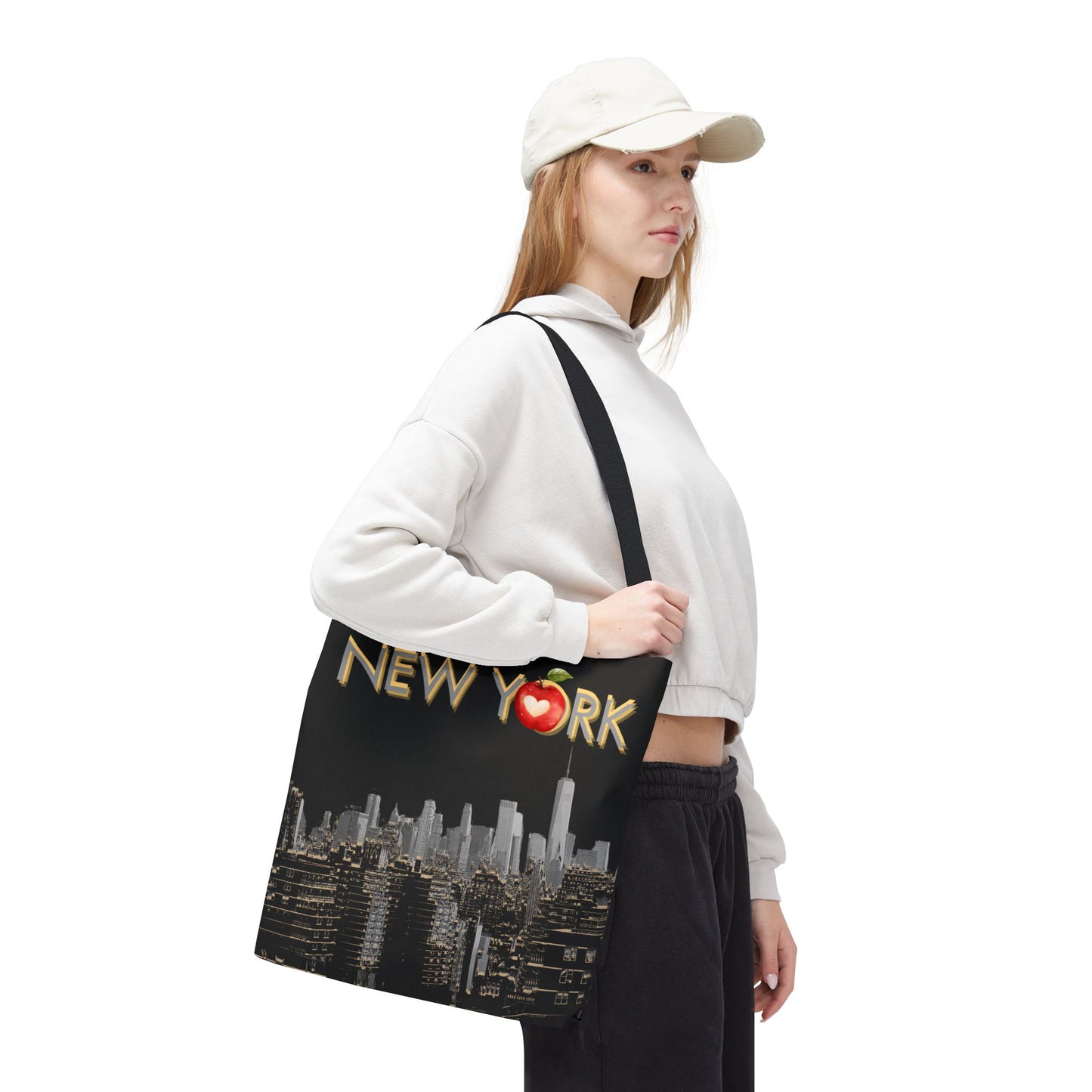 Lifestyle image of tote bag in use, showing functionality and style.