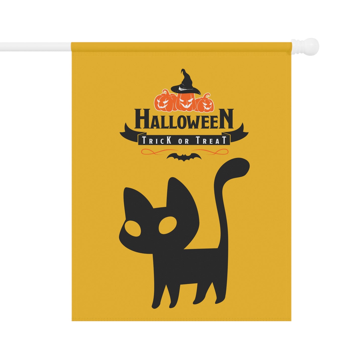 Halloween Trick or Treat Black Cat Garden Flag