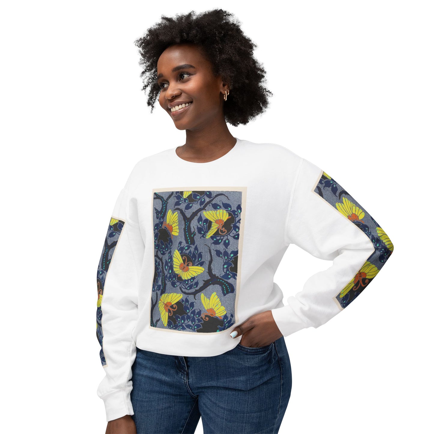 Art Nouveau Butterfly Crewneck Sweatshirt – E. A. Séguy Inspired Unisex Sweater
