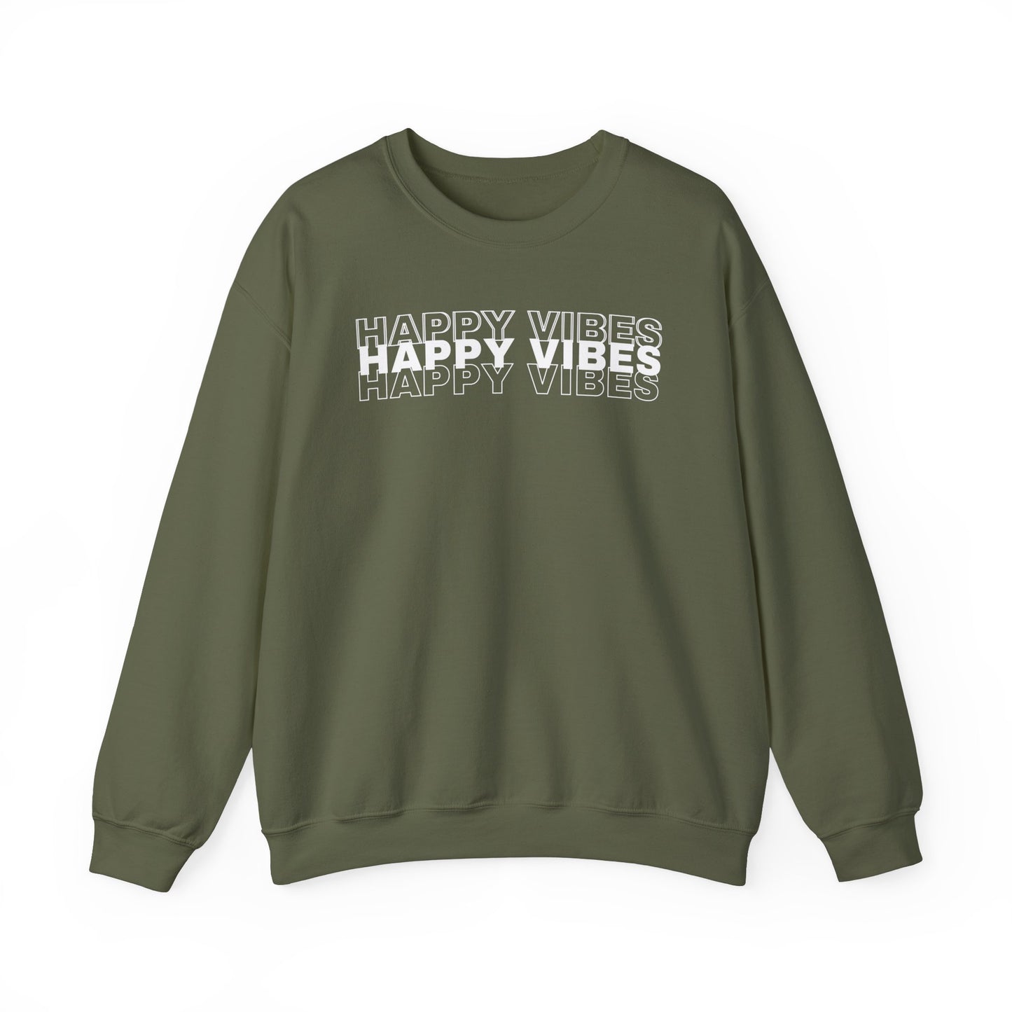 Happy Vibes Sweatshirt - Unisex Cozy Motivational Crewneck
