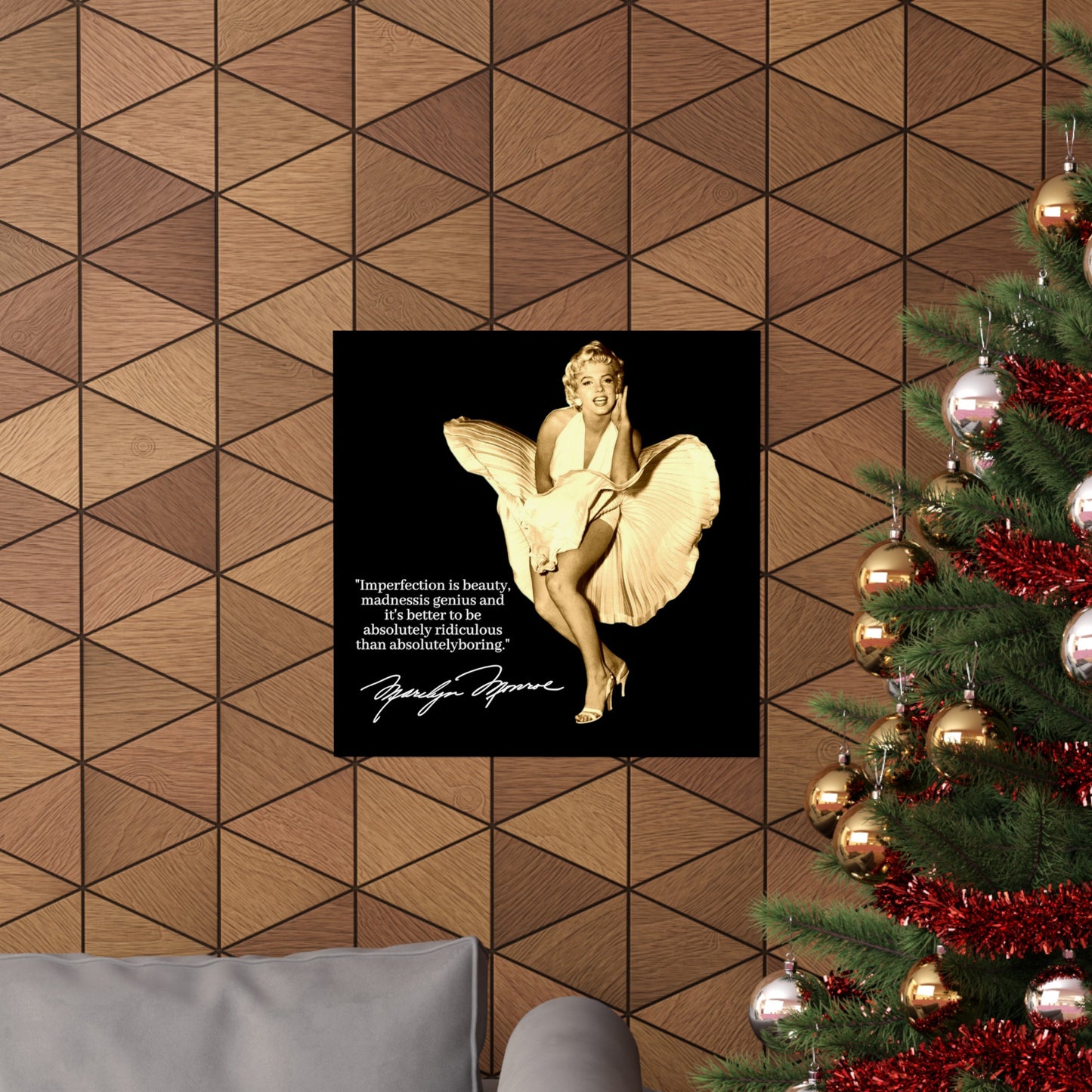 Marilyn Monroe Iconic White Dress Poster with Inspirational Quote