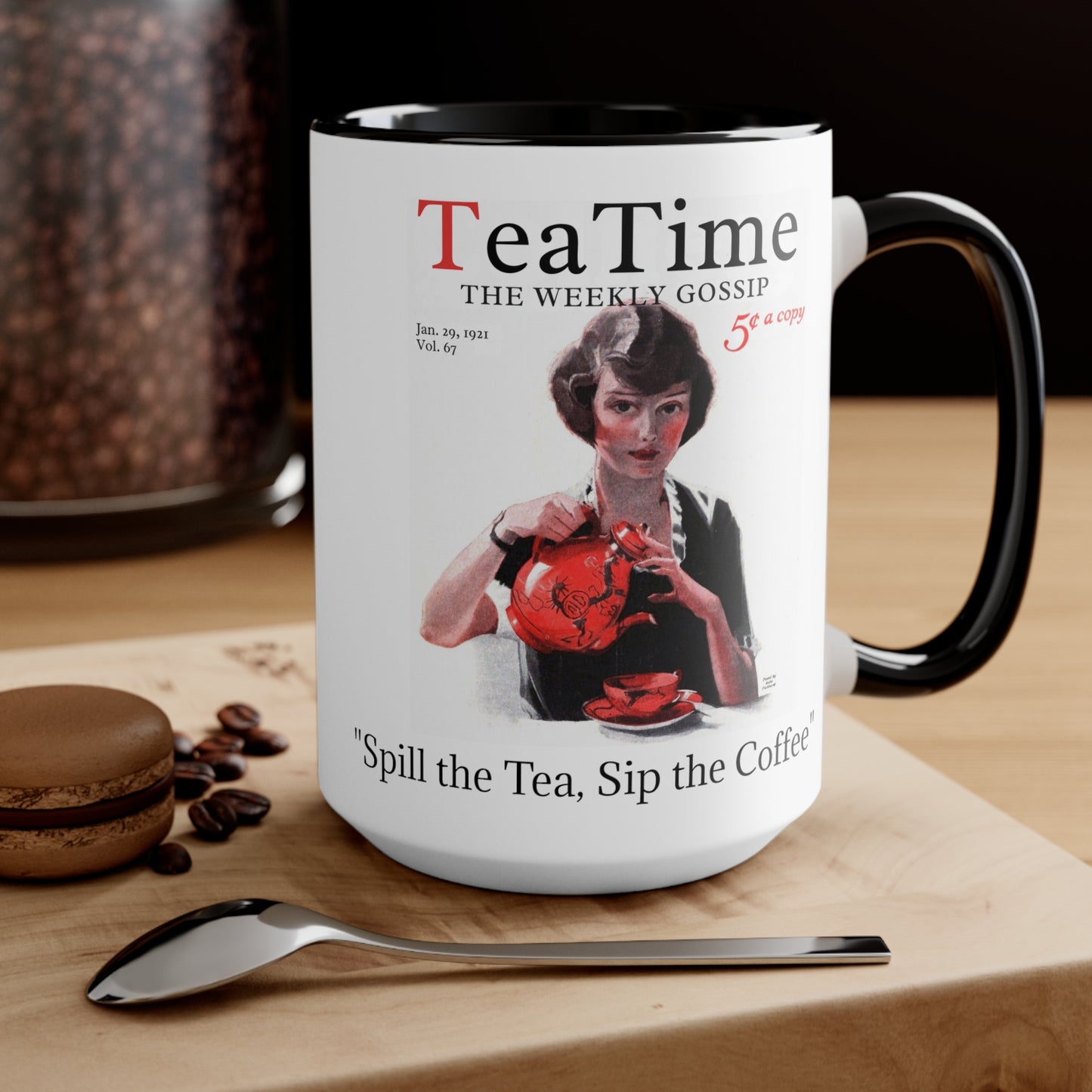 TeaTime Weekly Gossip Coffee Mug - "Spill the Tea, Sip the Coffee"