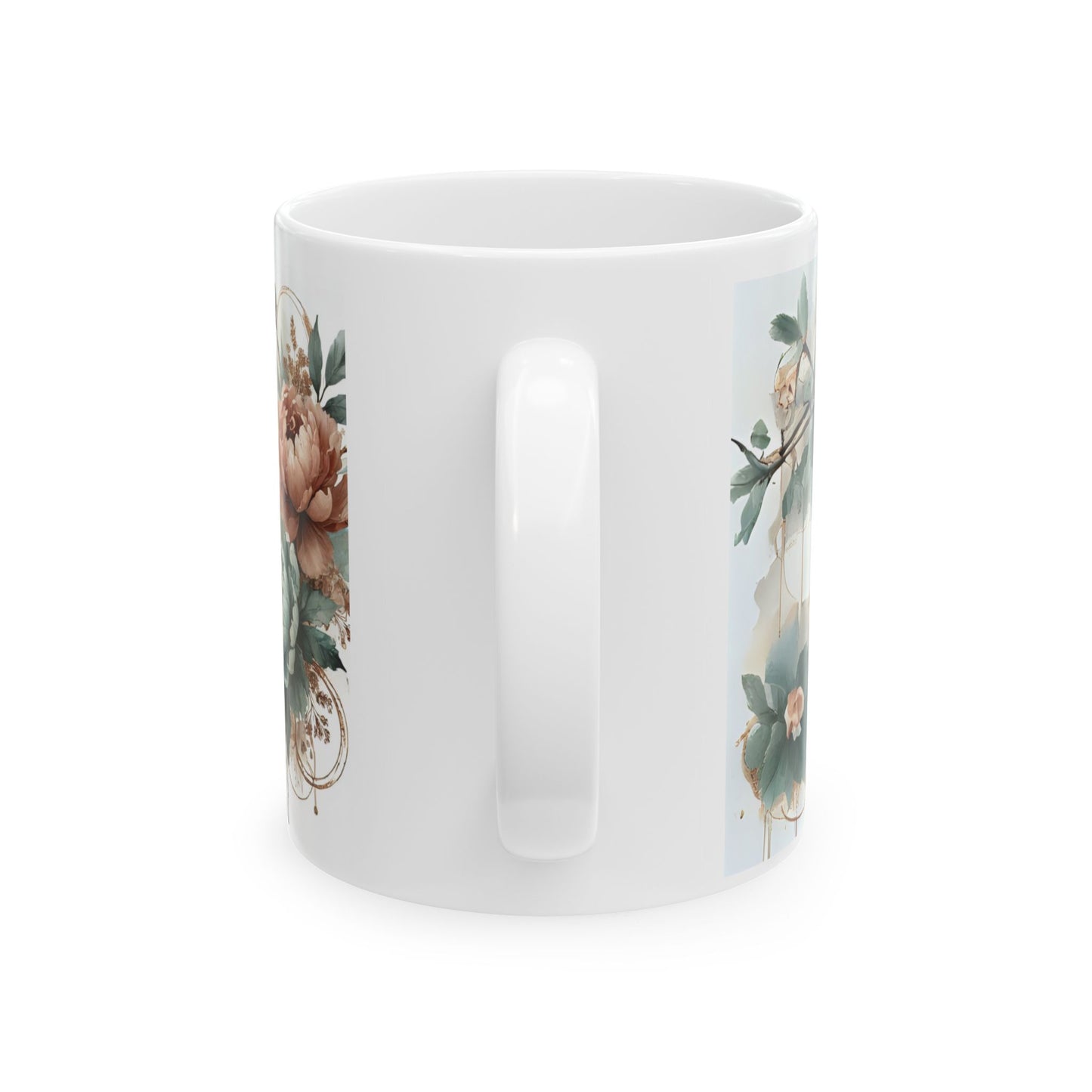 Personalized Western-Themed Coffee Mug | Floral Horsewoman Design | Saddle Up for a Beautiful Day | Custom Name | Available in 11 oz and 15 oz