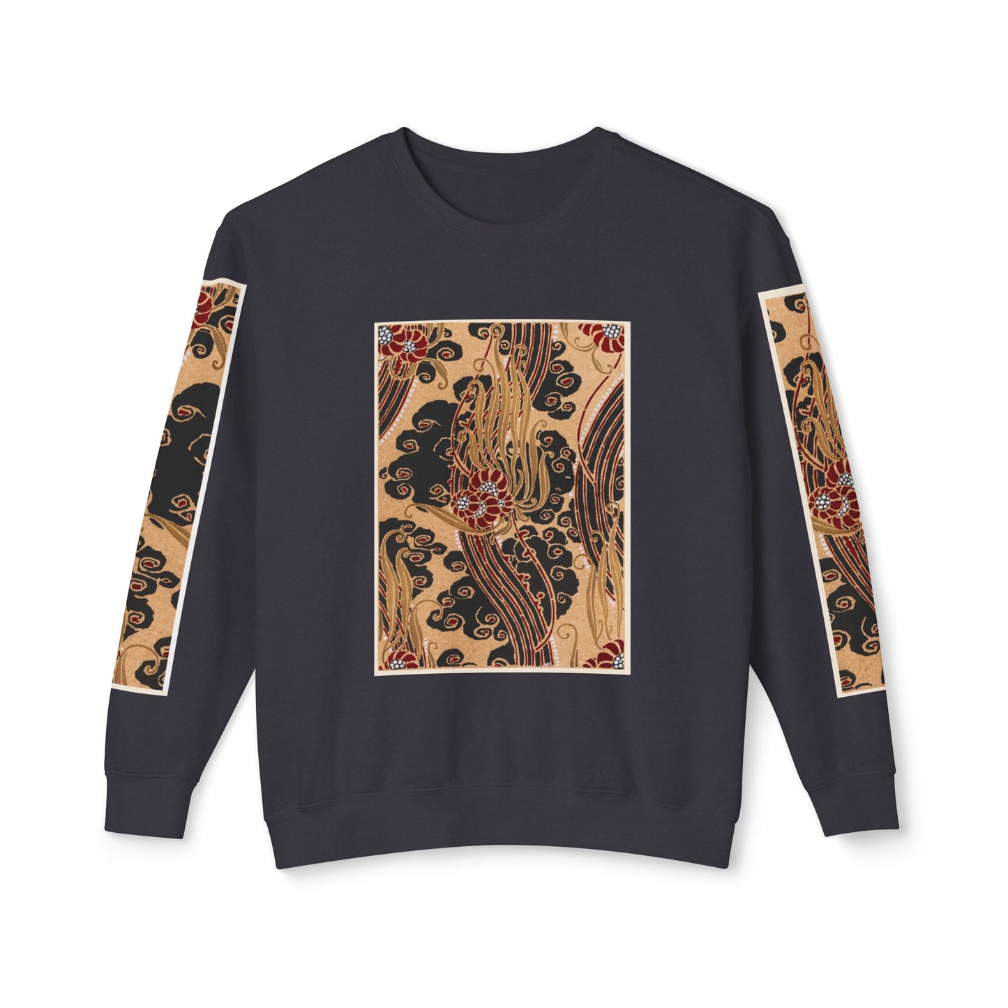 Unisex Lightweight Crewneck Sweatshirt – E. A. Séguy Inspired Art Deco Floral Design