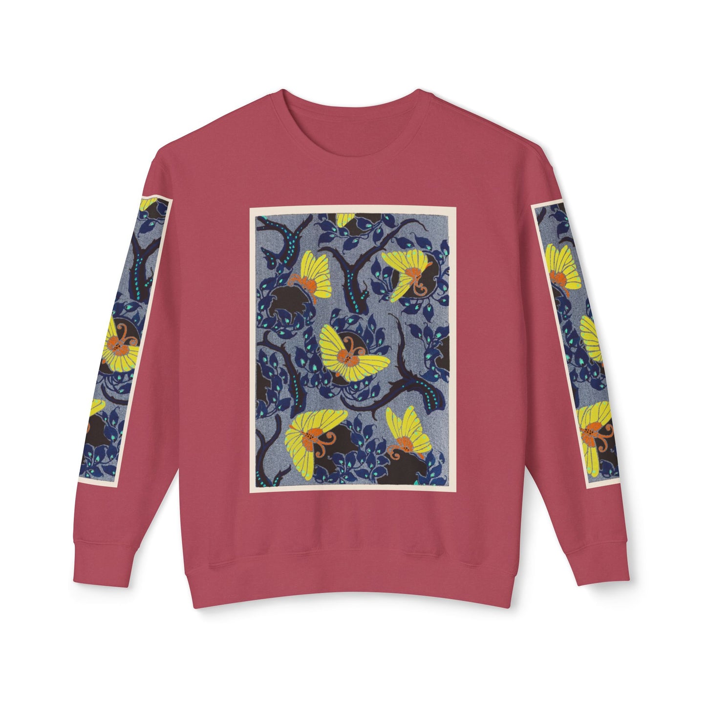 Art Nouveau Butterfly Crewneck Sweatshirt – E. A. Séguy Inspired Unisex Sweater