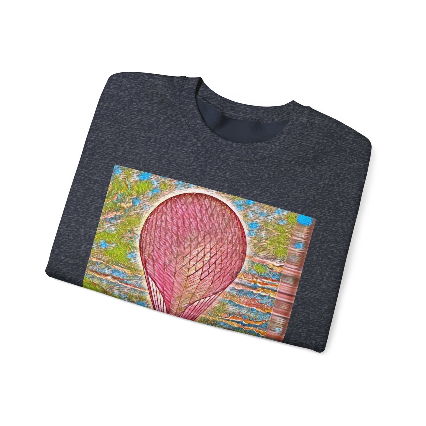 Up, Up, and Away Whimsical Pink Hot Air Balloon Sweatshirt