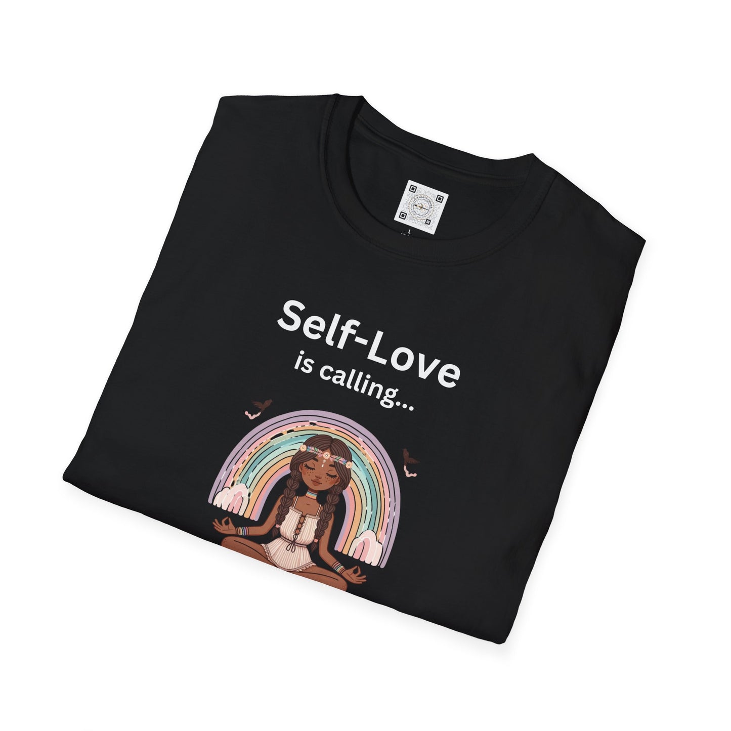 Self-Love is Calling... And I Must Embrace It Boho T-Shirt (With Back Message)