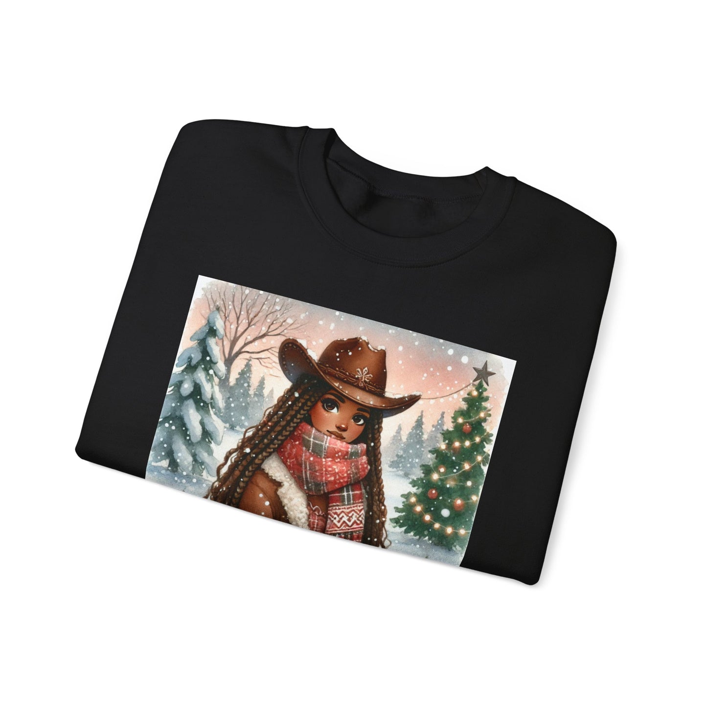 Winter Wonderland Cowgirl Sweatshirt | Holiday Cozy Fashion | Available in Black, Sand, Military Green