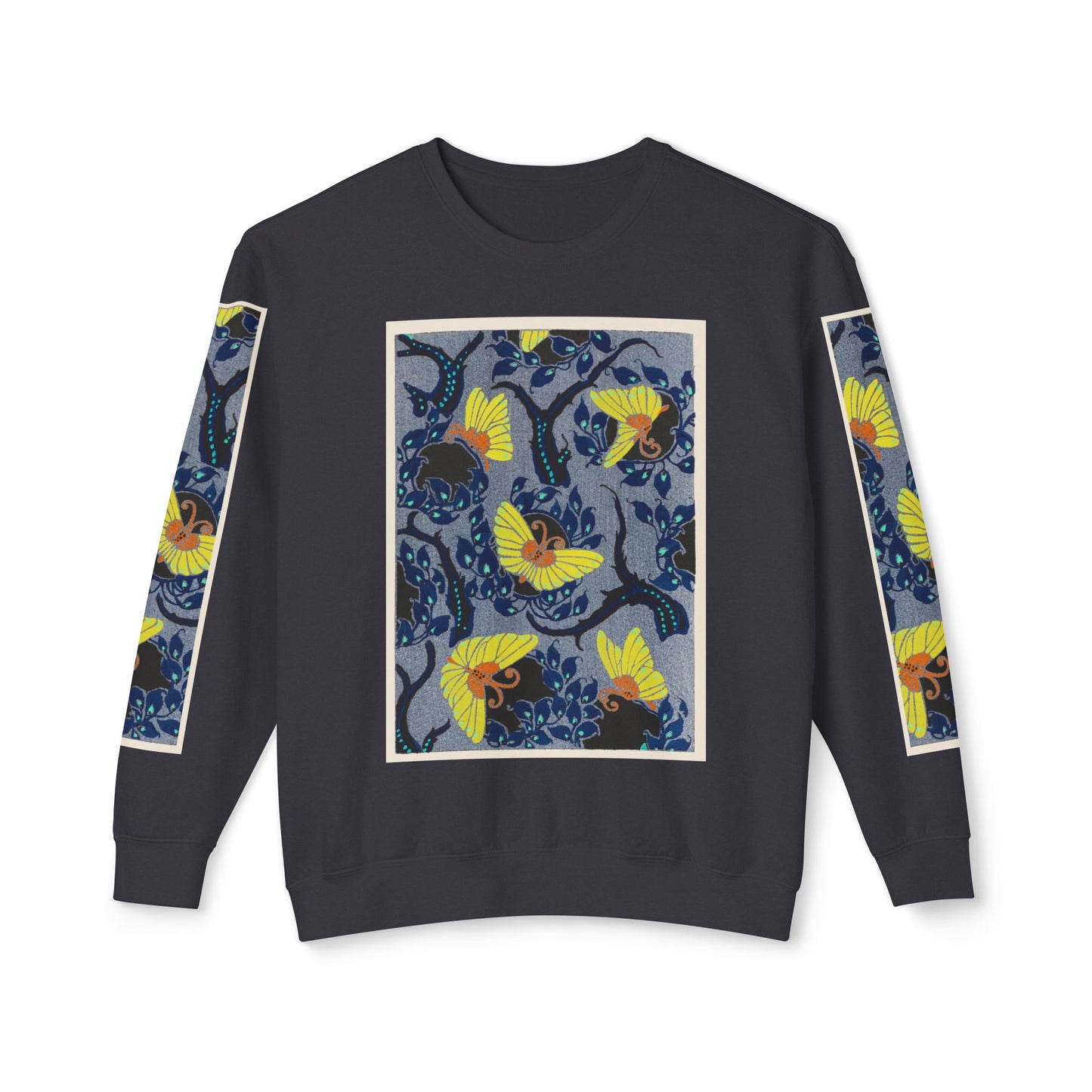 Art Nouveau Butterfly Crewneck Sweatshirt – E. A. Séguy Inspired Unisex Sweater