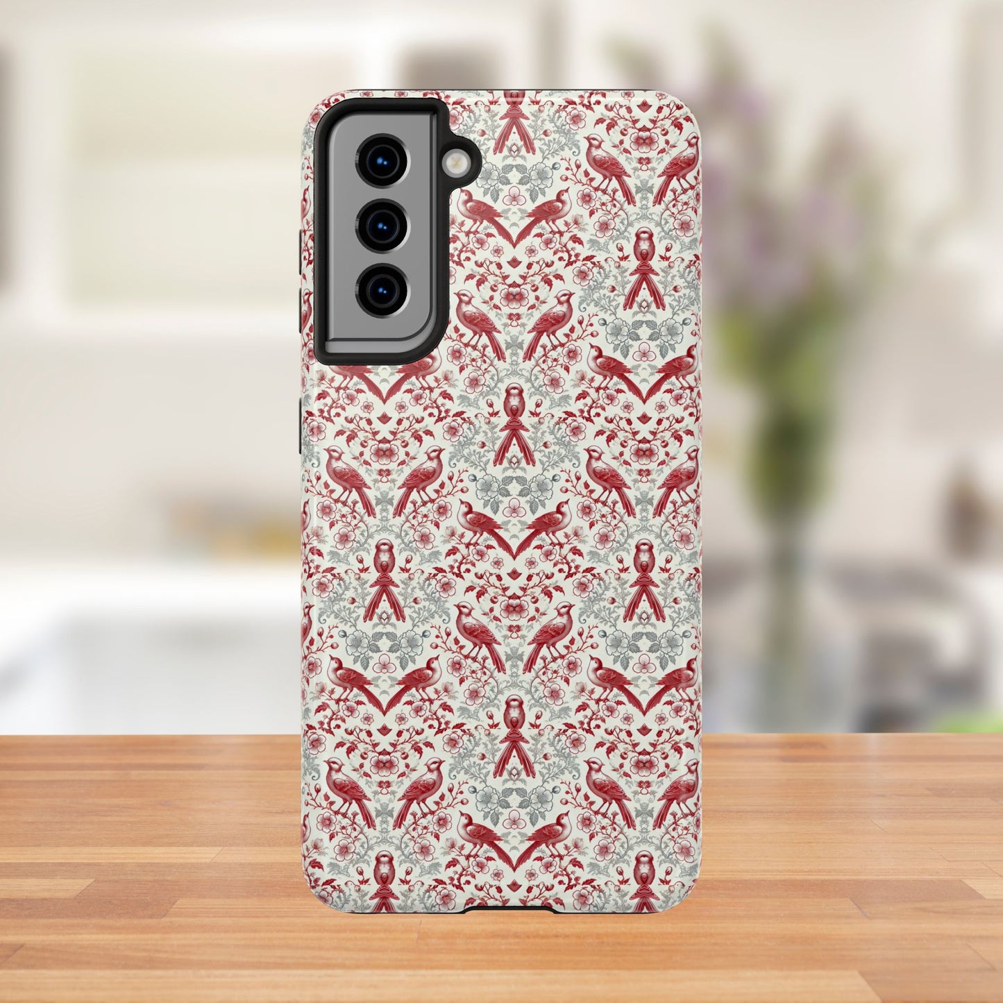 Vintage Bird & Floral Phone Case | Elegant Nature-Inspired iPhone & Samsung Case | Protective & Stylish Slim or Tough Case