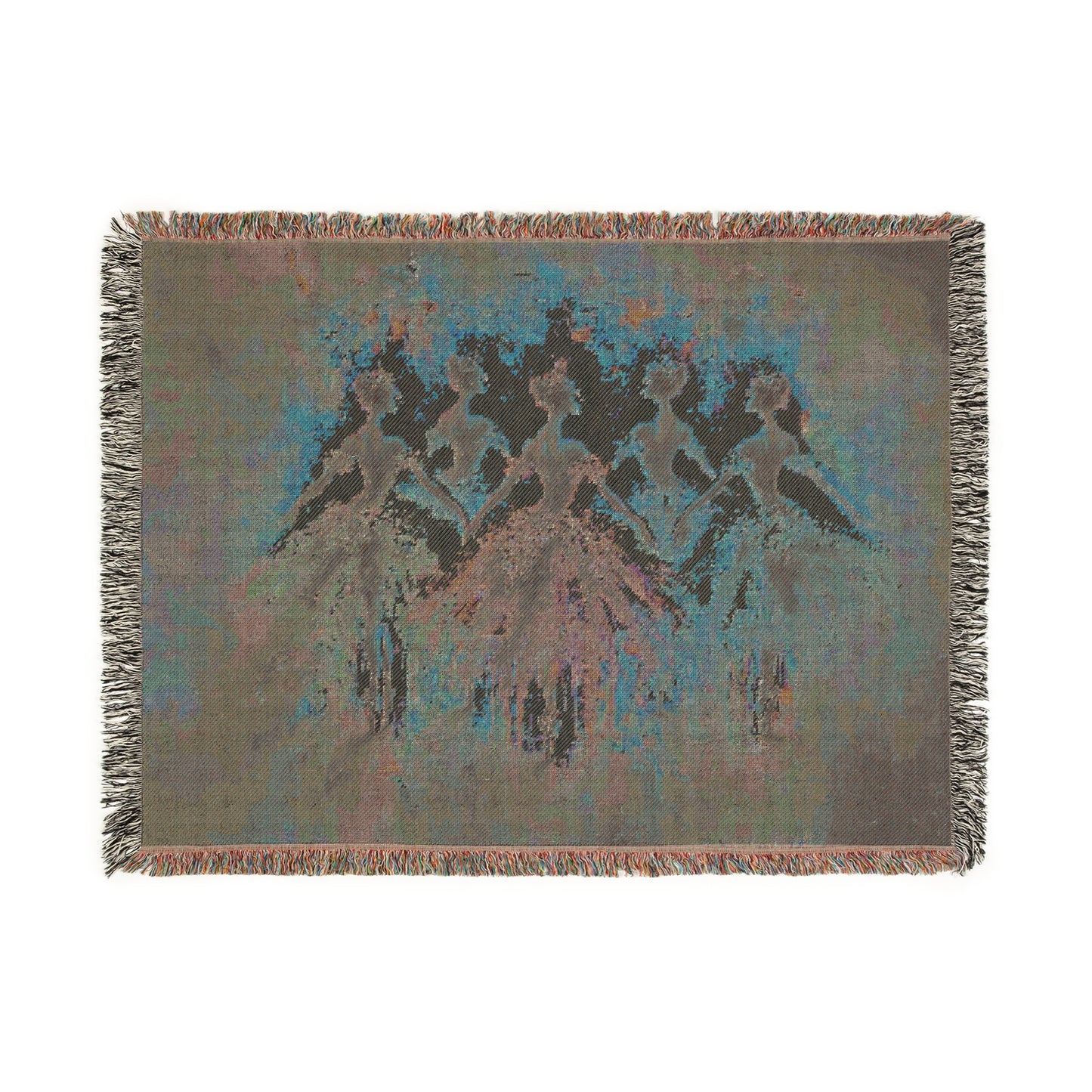 Ballerina Dance Woven Throw Blanket | Elegant Ballet Dancer Art | Cotton Blanket with Fringe | Graceful Ballet Design