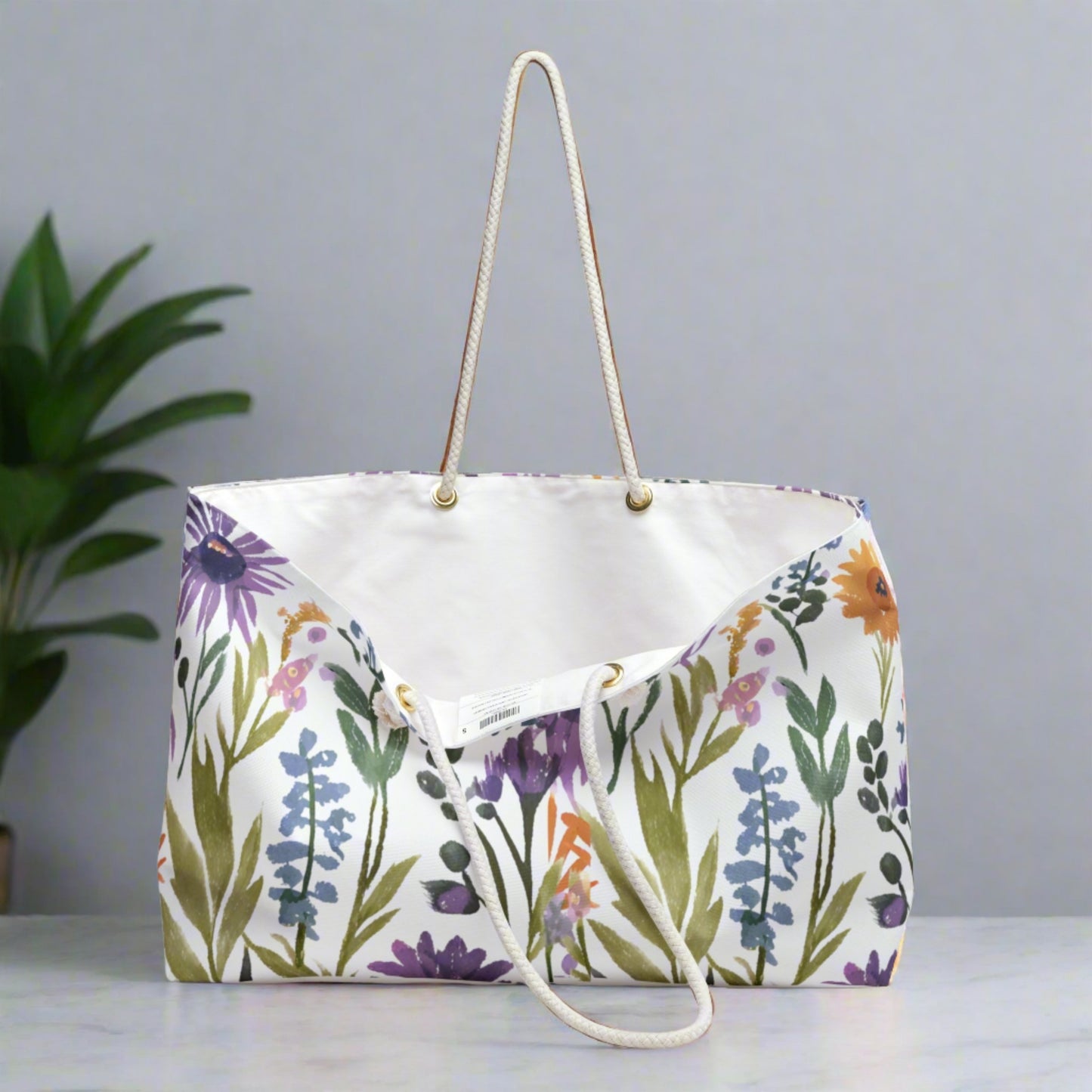 Floral Weekender Bag - White