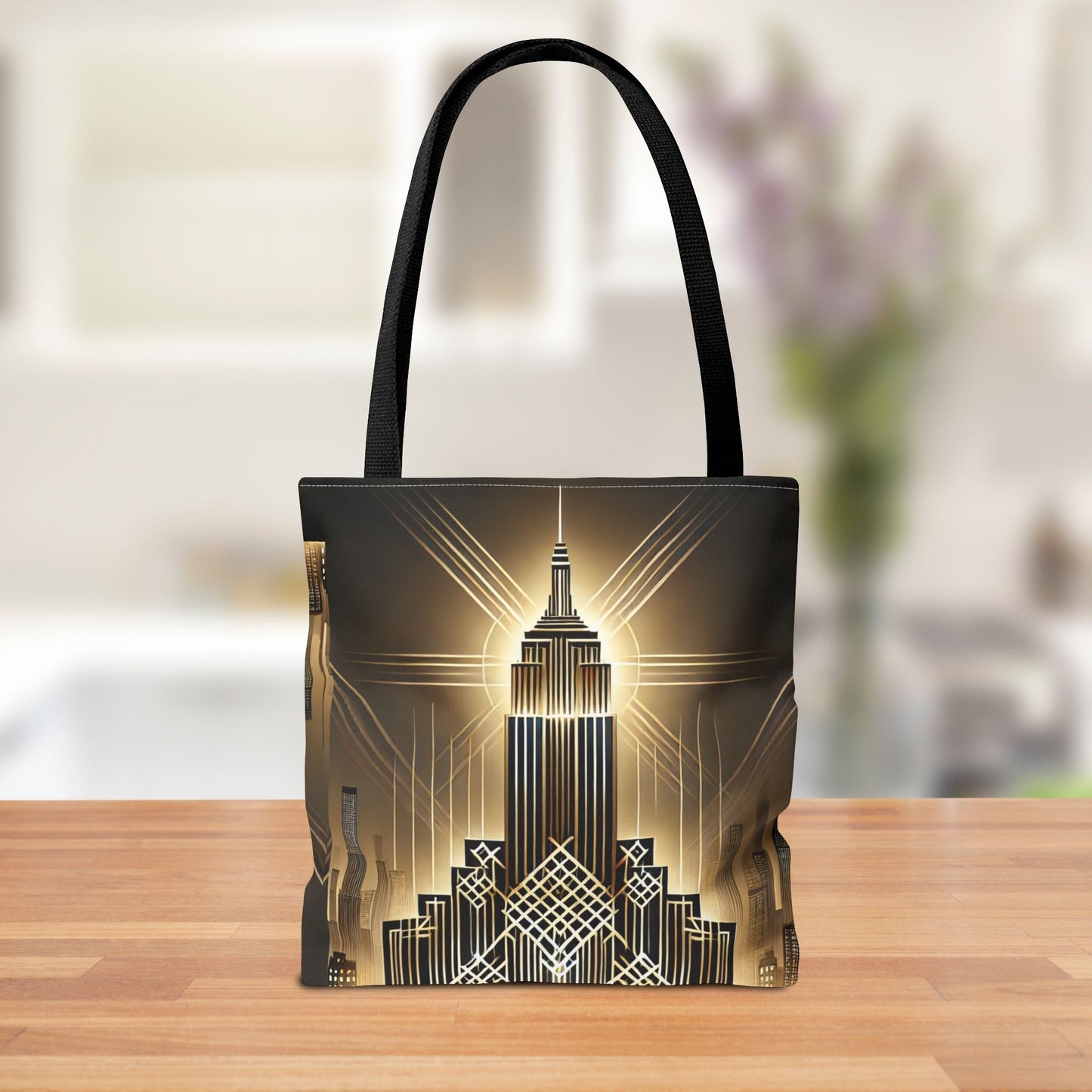 Art Deco Skyline Tote Bag | Golden City Design | Stylish and Practical Daily Accessory | Retro Chic Tote