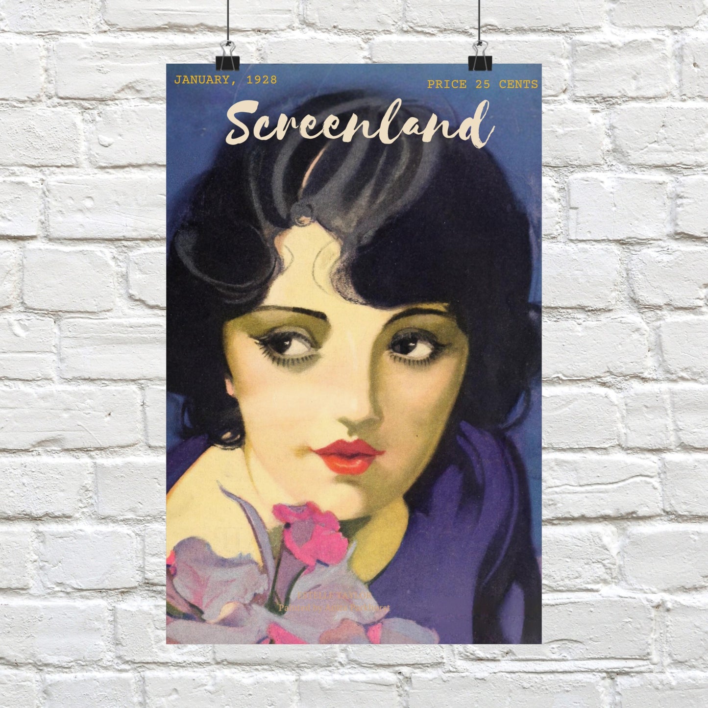 Estelle Taylor Screenland Magazine Cover Poster - Illustrated by Anita Parkhurst (January 1928)