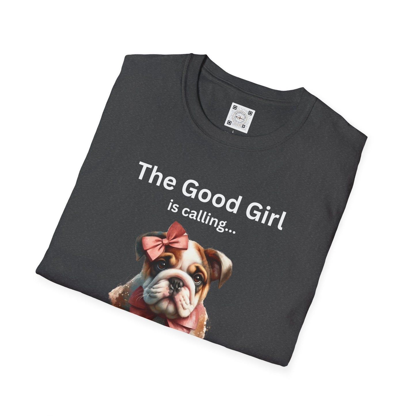 Cute dog lover T-shirt featuring bulldog with bow and fun design