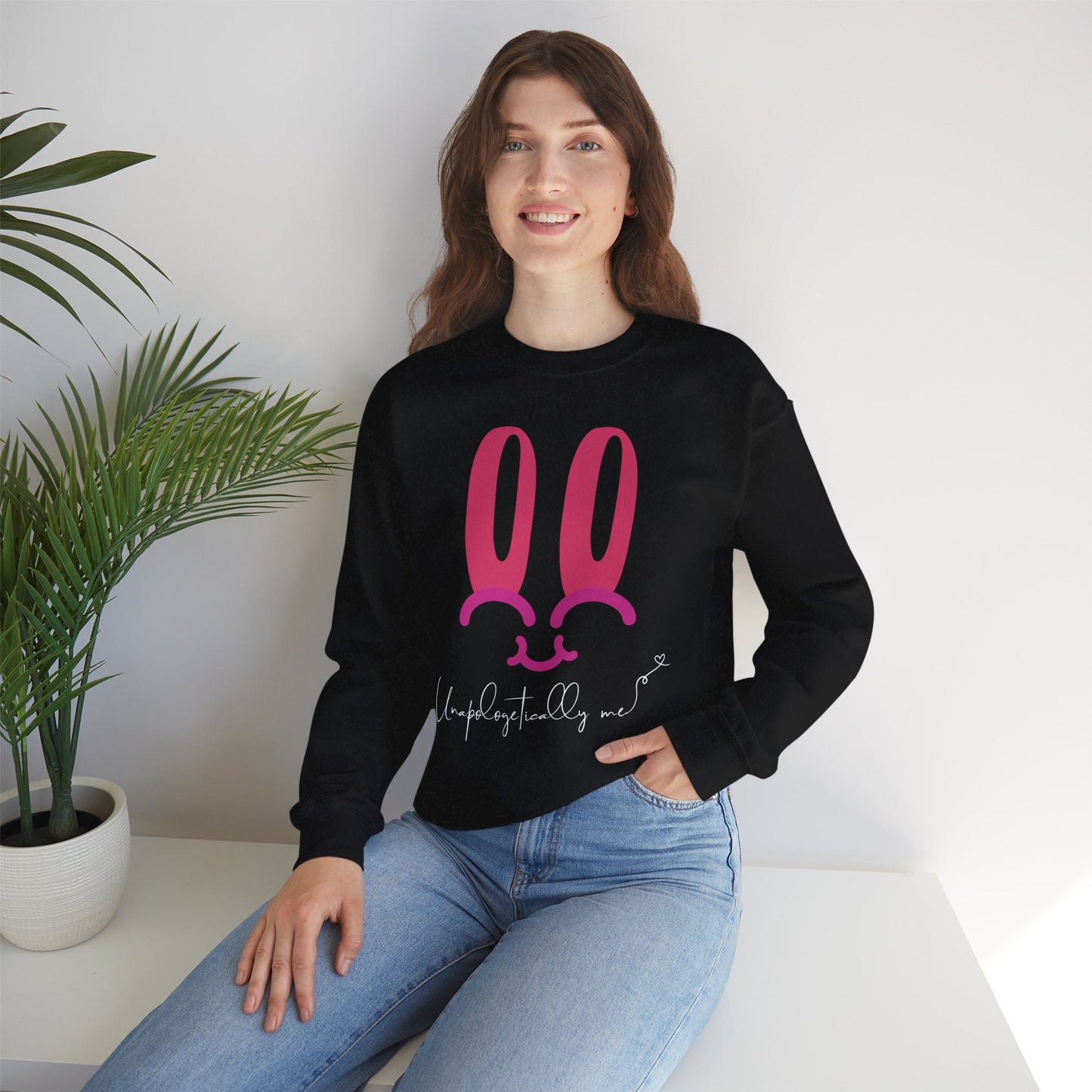 "Unapologetically Me" Bunny Face Sweatshirt - Comfort Meets Confidence
