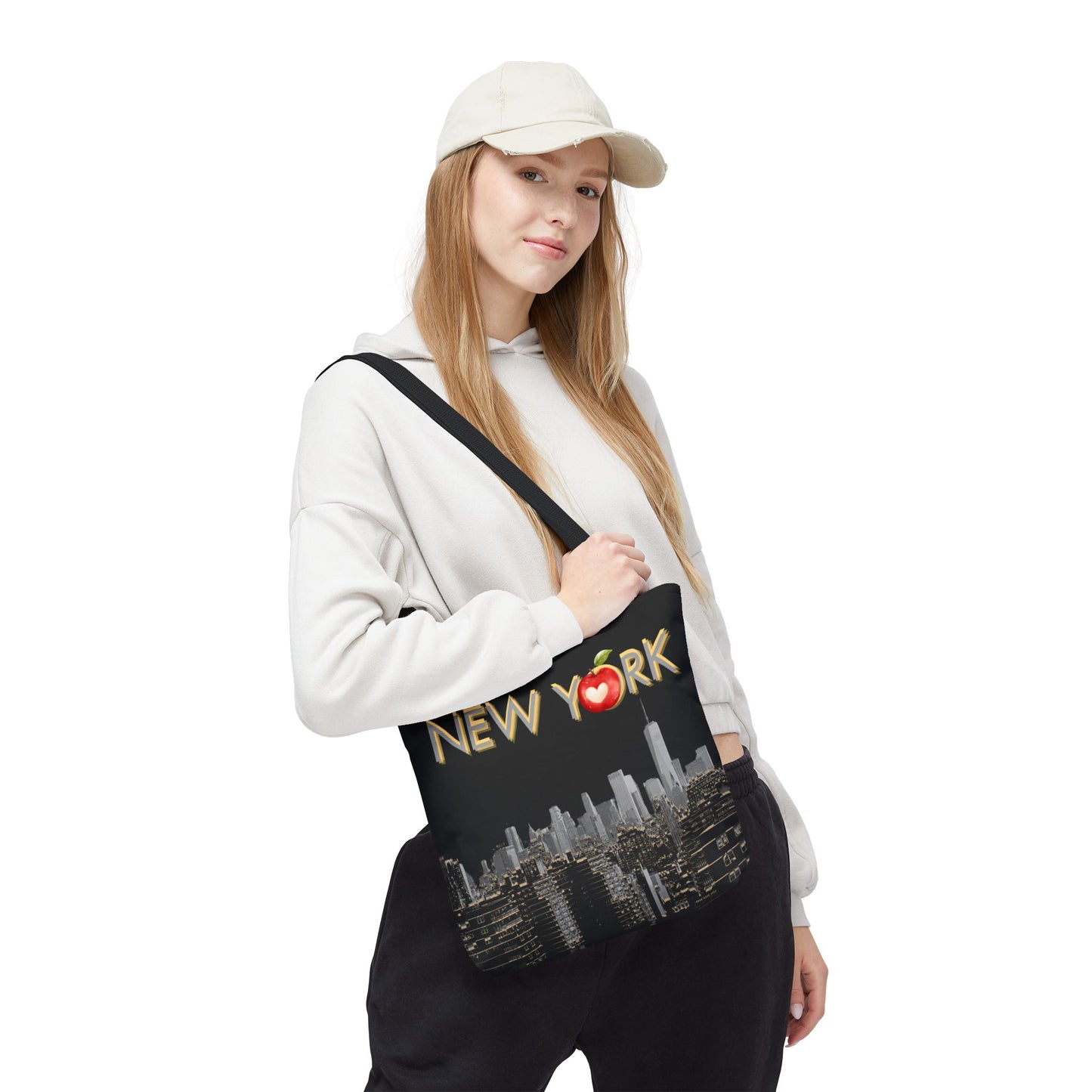 Lifestyle image of tote bag in use, showing functionality and style.
