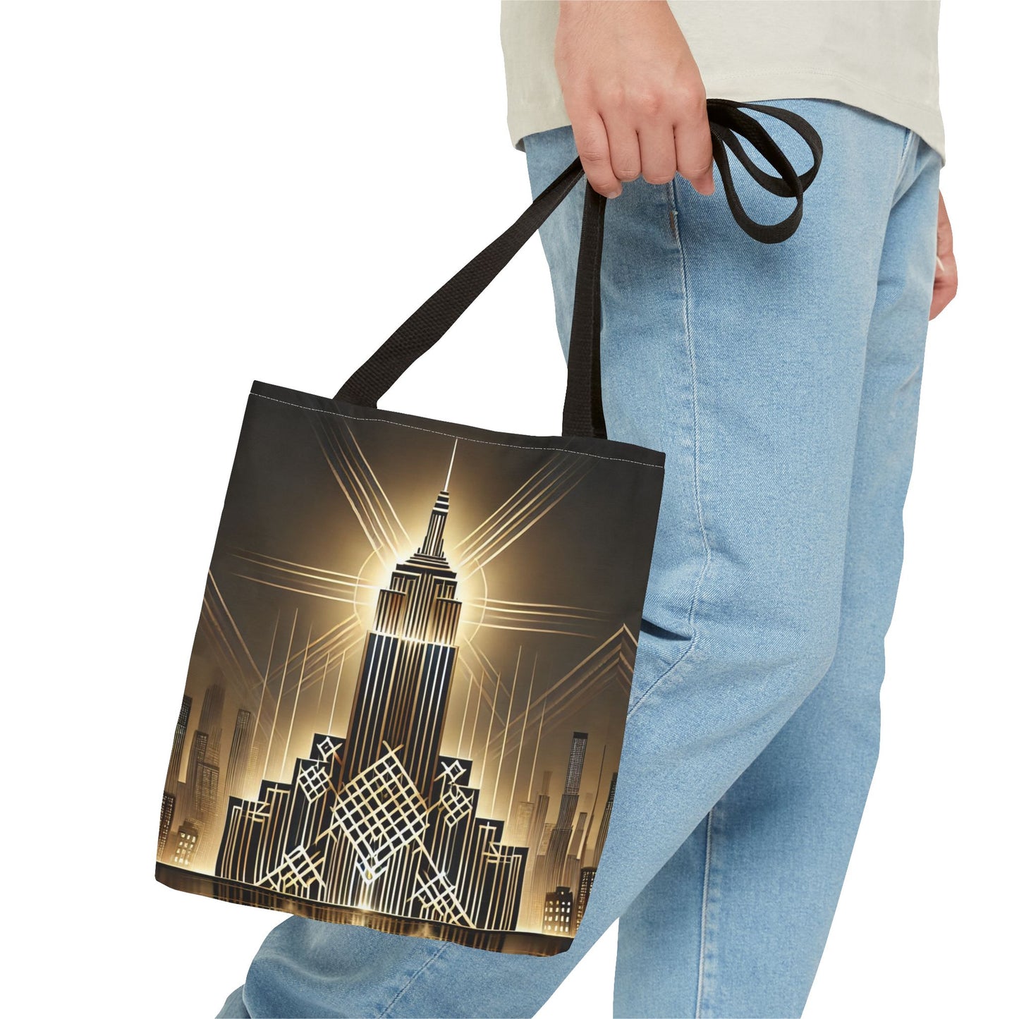 Art Deco Skyline Tote Bag | Golden City Design | Stylish and Practical Daily Accessory | Retro Chic Tote