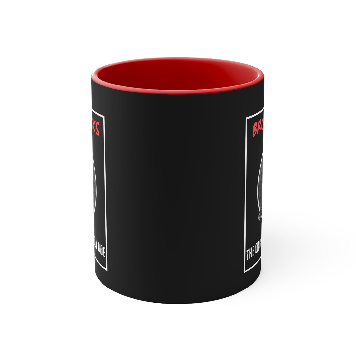 "Broomsticks: The Original Eco-Friendly Ride" Coffee Mug - Black Background