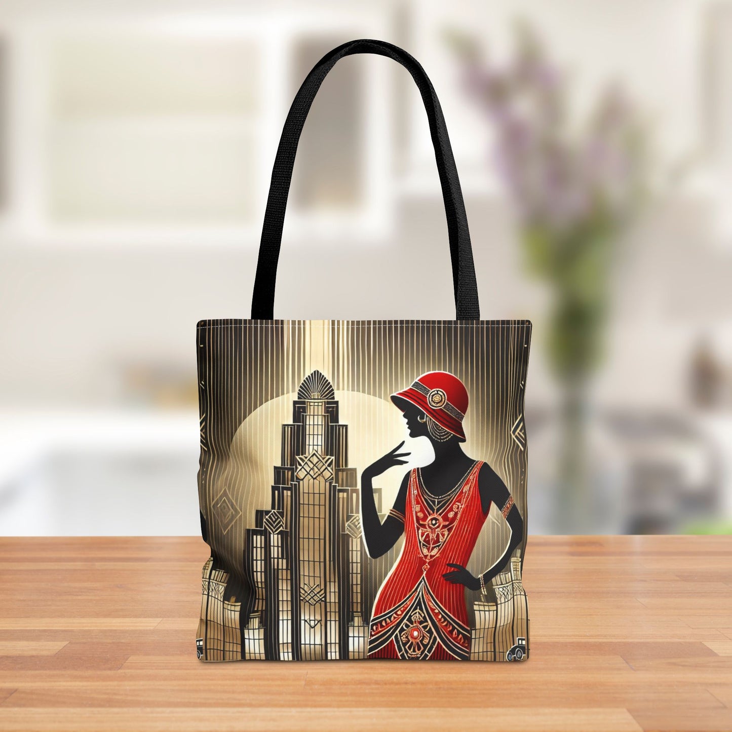 Art Deco Lady Tote Bag | Glamorous Vintage-Inspired Shoulder Bag | Roaring Twenties Style Accessory | Gatsby Era Fashion Tote