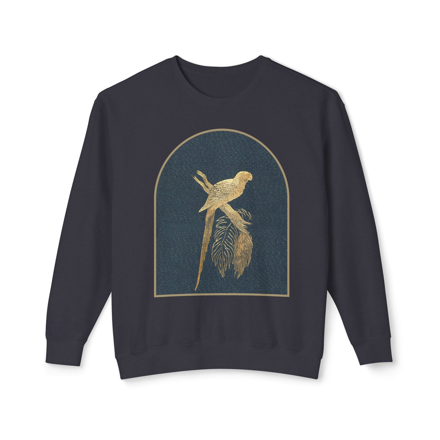 Elegant Gold Bird Sweatshirt – Unisex Crewneck with Timeless Design