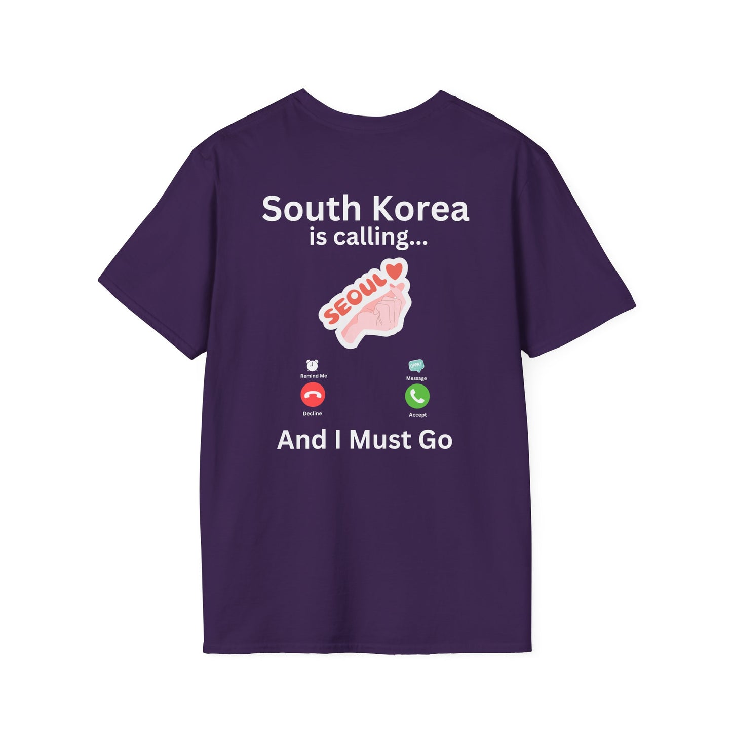 South Korea is Calling T-Shirt | Seoul Travel Tee | Front & Back Design | XS-5XL