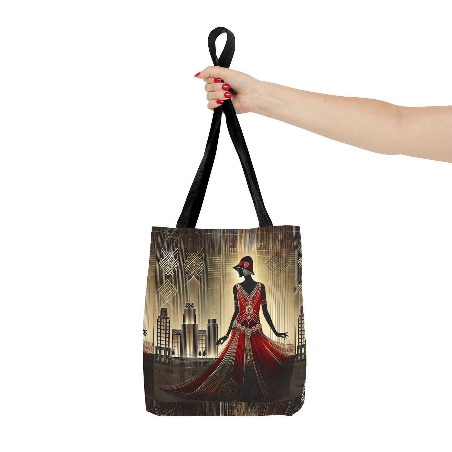 Art Deco Woman Tote Bag | 1920s-Inspired Fashion Design | Retro Vintage Shoulder Bag | Glamorous Everyday Tote