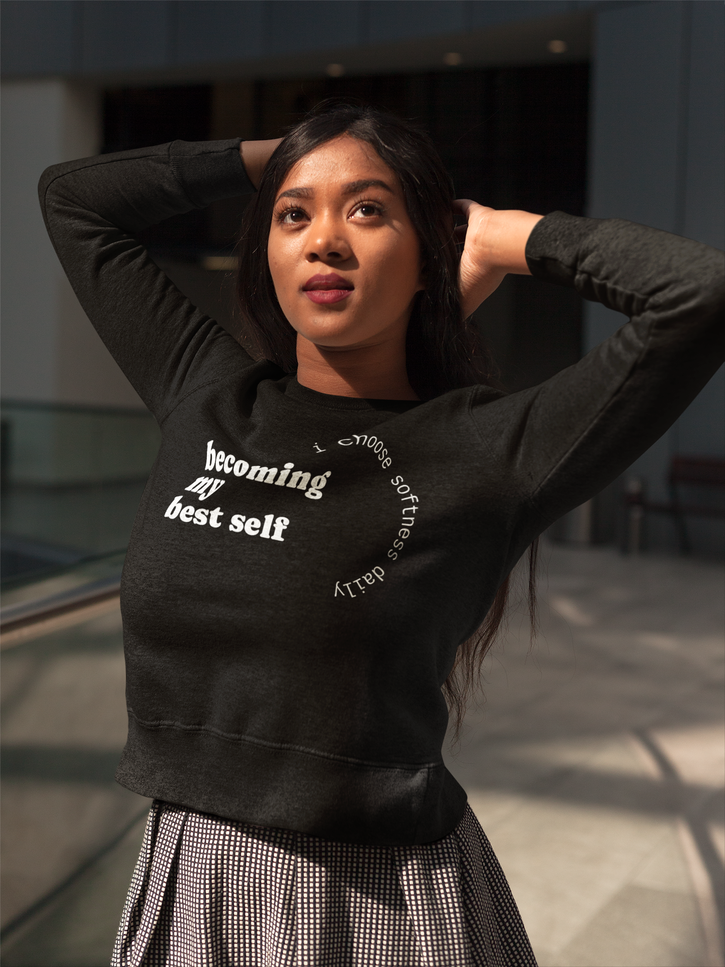 Soft Life Society™ – ‘Becoming My Best Self’ Cozy Affirmation Sweatshirt