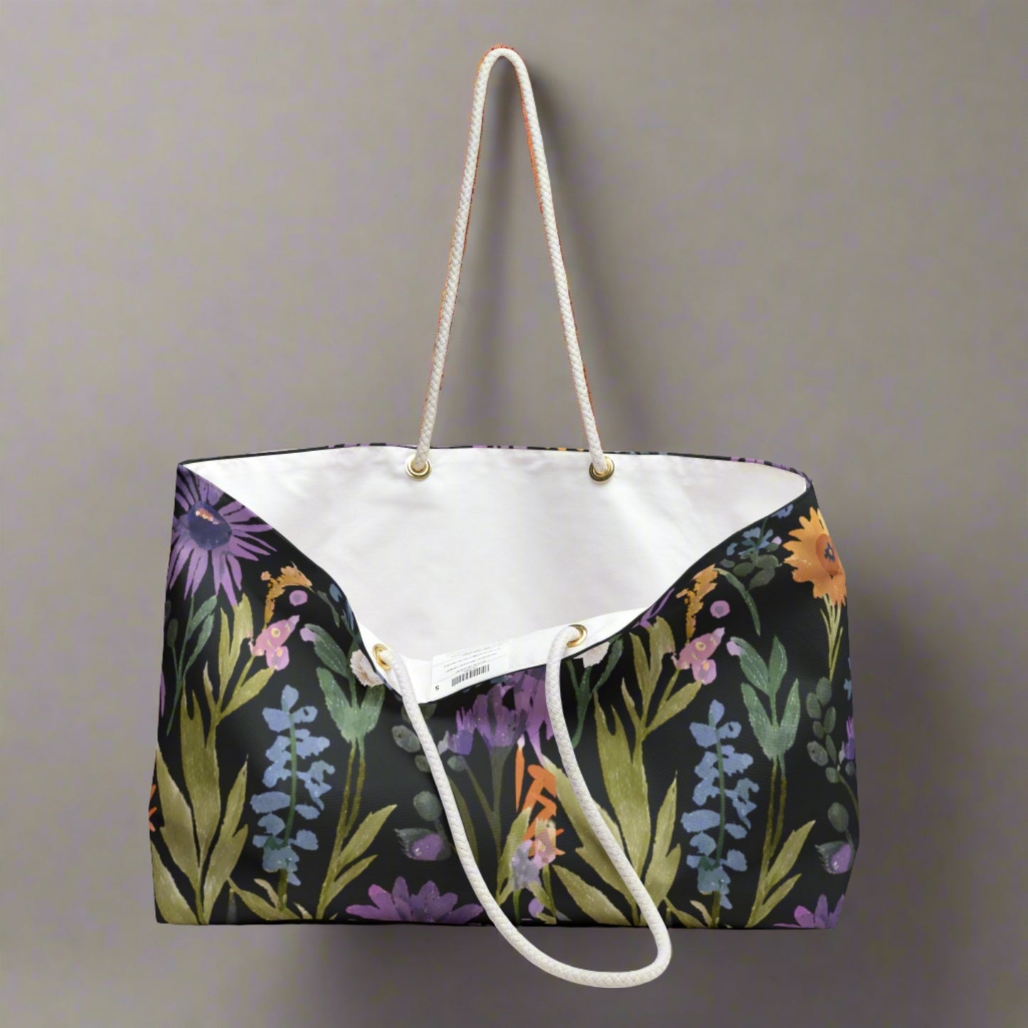 Floral Weekender Bag - Black