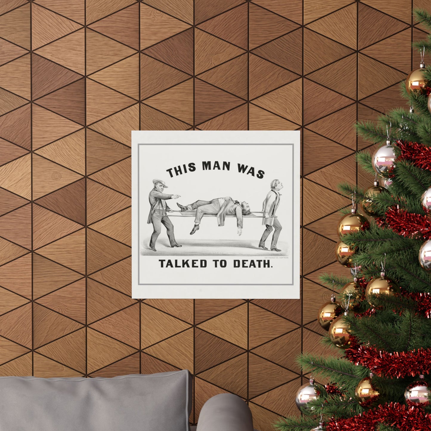 "Talked to Death" Vintage Poster – Retro Humor Print (Available in 10"x10" and 20"x20")