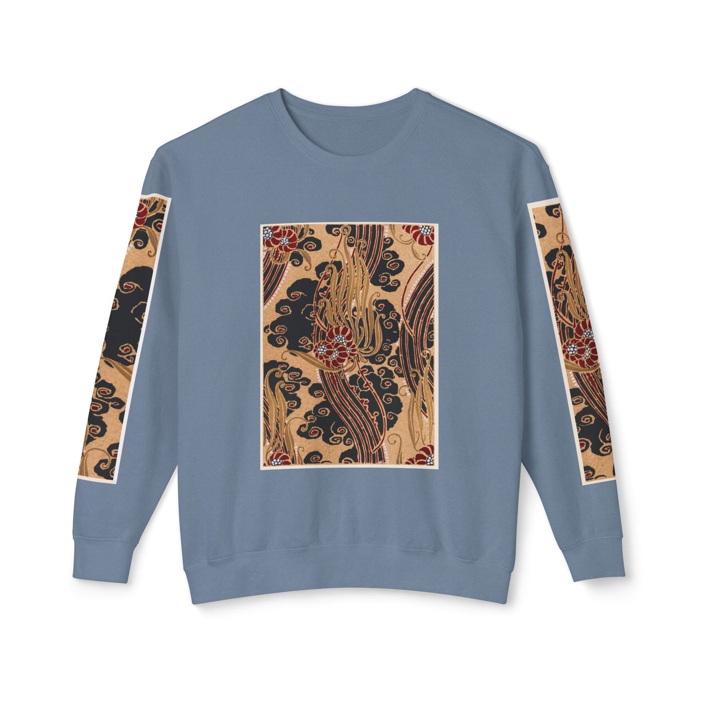Unisex Lightweight Crewneck Sweatshirt – E. A. Séguy Inspired Art Deco Floral Design