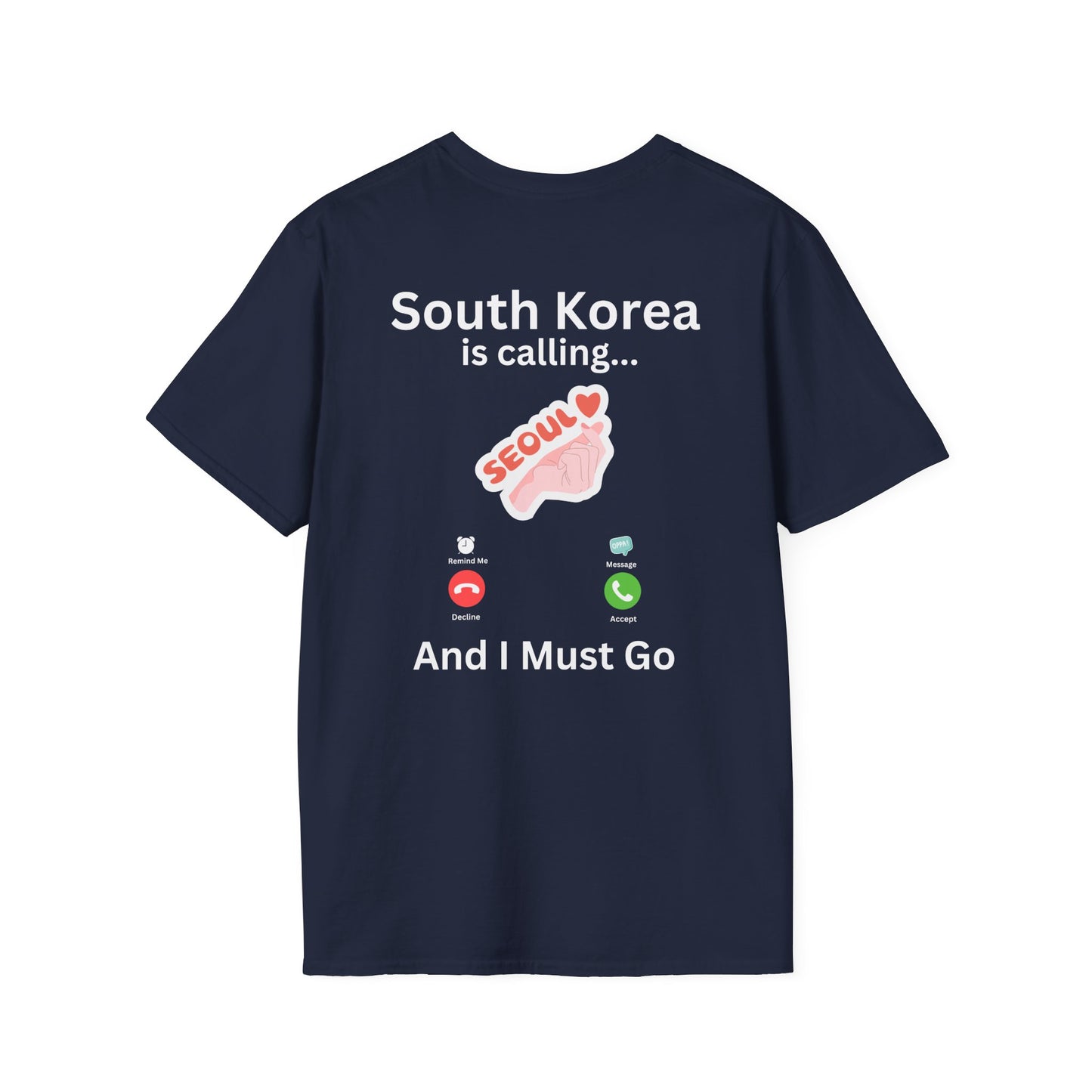 South Korea is Calling T-Shirt | Seoul Travel Tee | Front & Back Design | XS-5XL