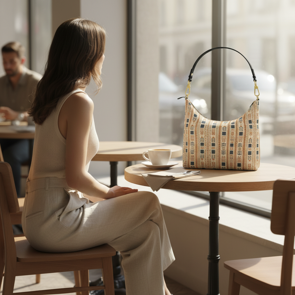 Amara Heritage Microprint™ Leather Shoulder Hobo Bag