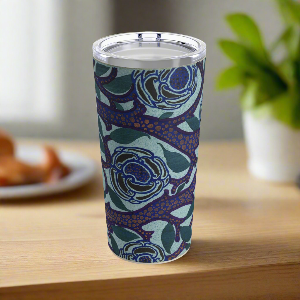 Art Deco Floral Tumbler – 20oz E. A. Séguy Inspired Oriental Stencil Design