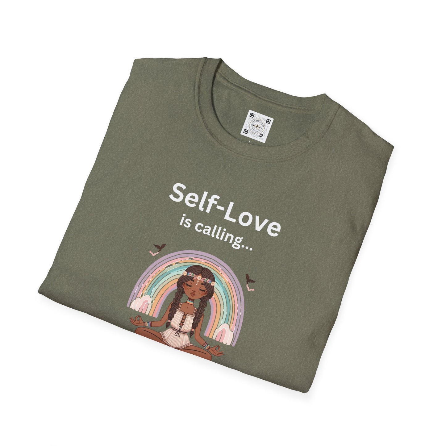 Self-Love is Calling... And I Must Embrace It Boho T-Shirt (With Back Message)