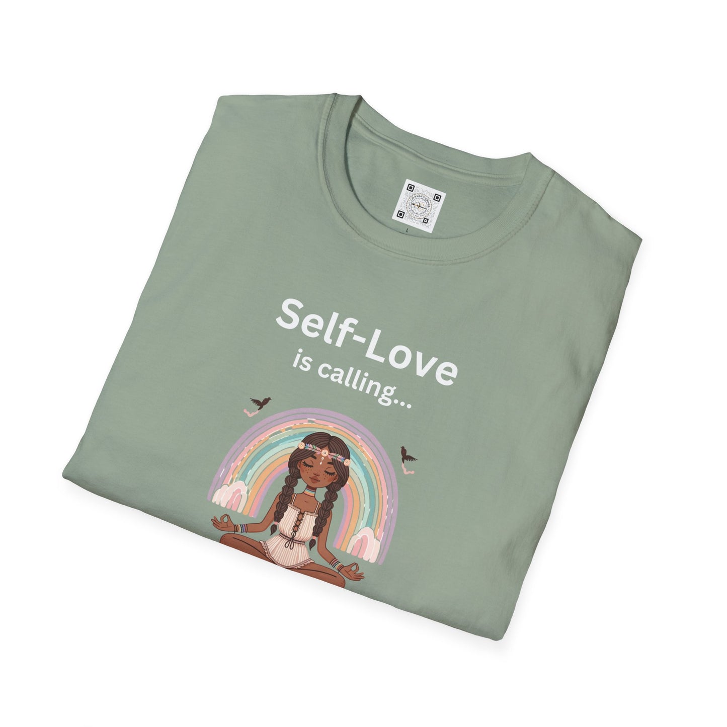Self-Love is Calling... And I Must Embrace It Boho T-Shirt (With Back Message)