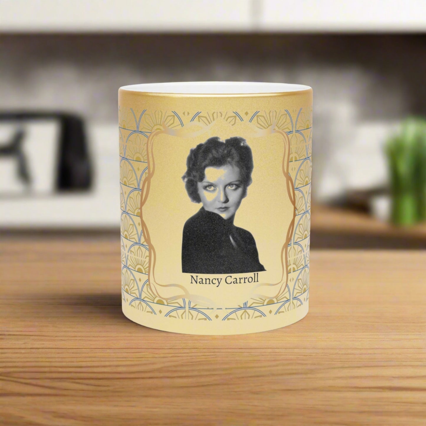 Nancy Carroll Metallic Coffee Mug - Hollywood Golden Years & Silver Screen Tribute