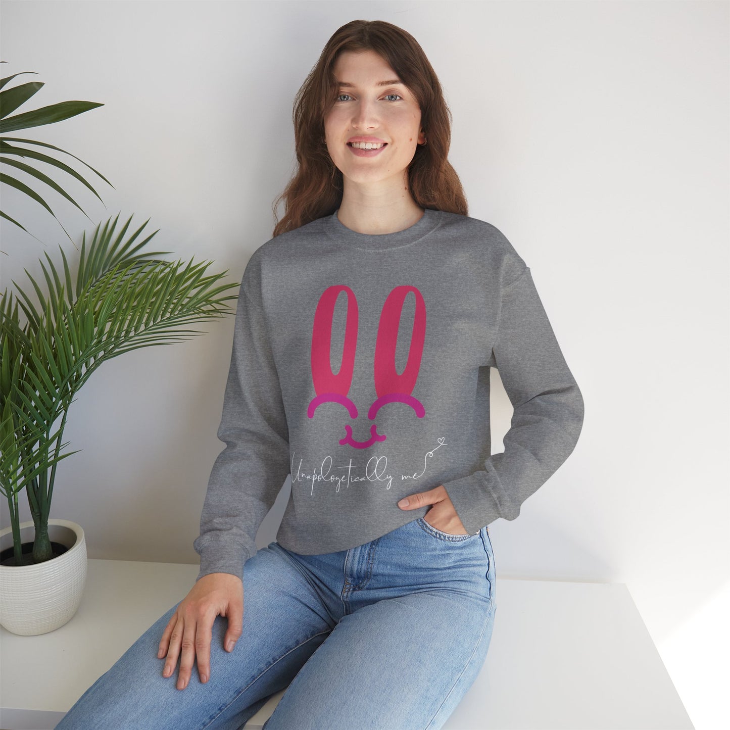 "Unapologetically Me" Bunny Face Sweatshirt - Comfort Meets Confidence