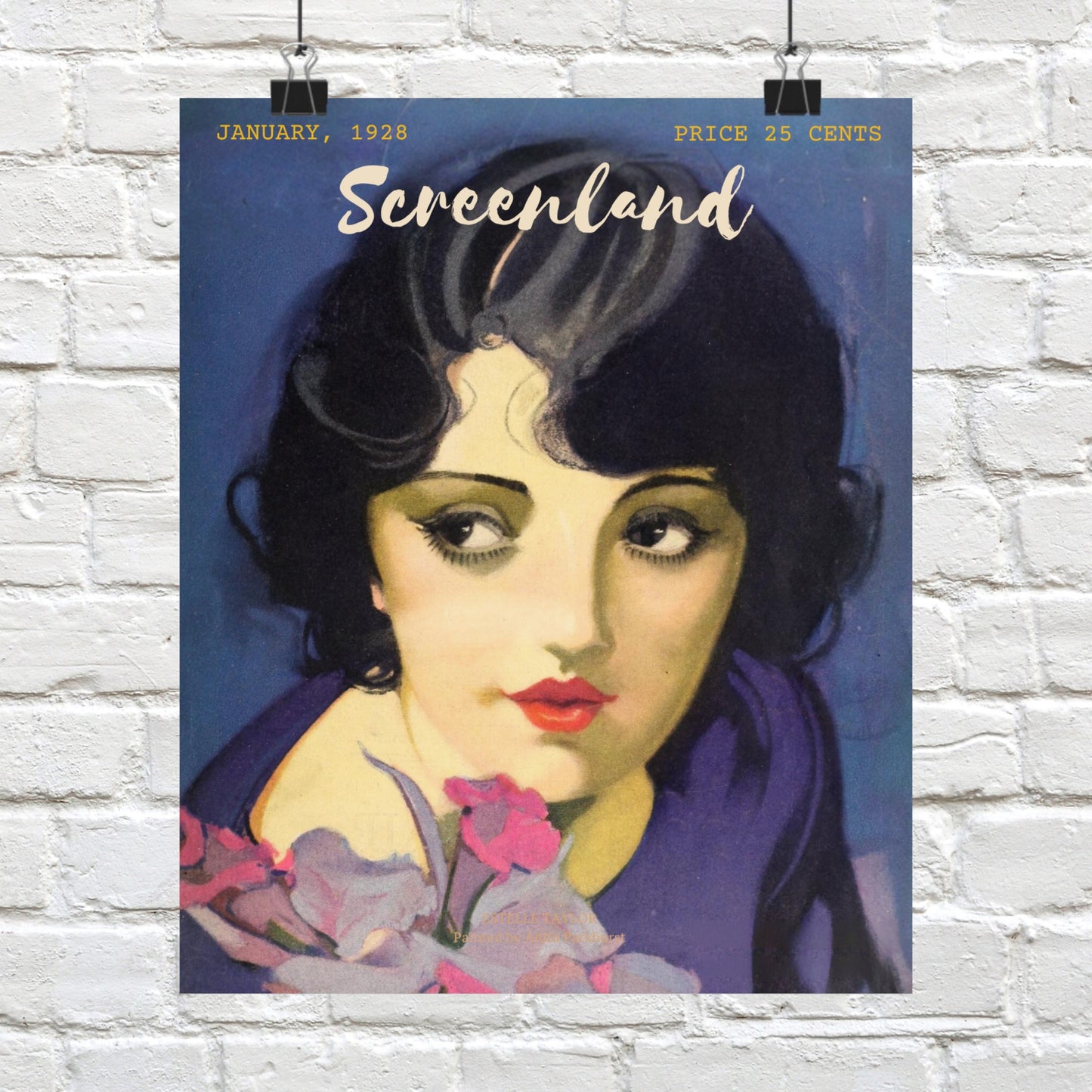 Estelle Taylor Screenland Magazine Cover Poster - Illustrated by Anita Parkhurst (January 1928)