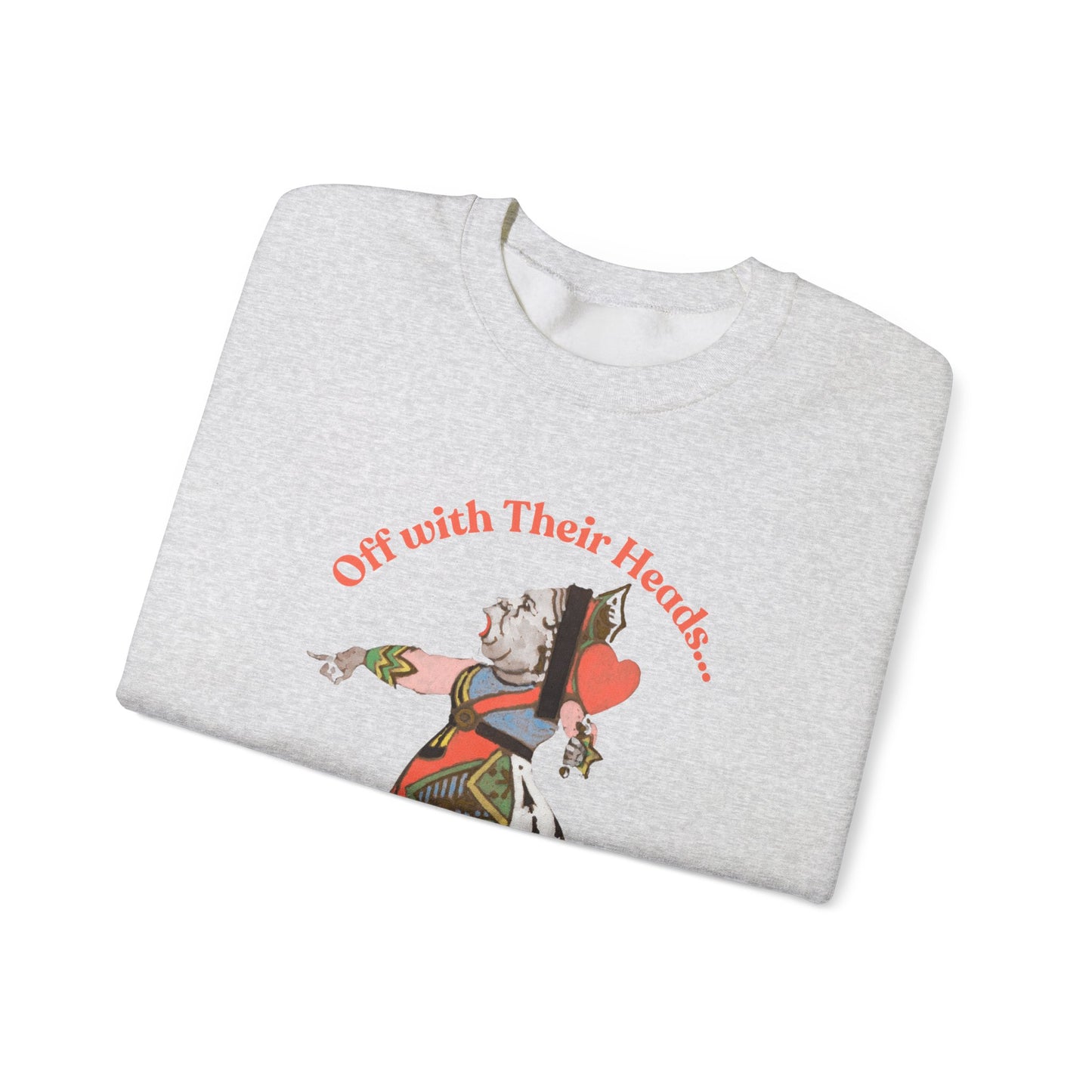 Queen of Hearts Coffee Sweatshirt | Funny Coffee Lover Sweater | Vintage-Inspired Off with Their Heads Sweatshirt