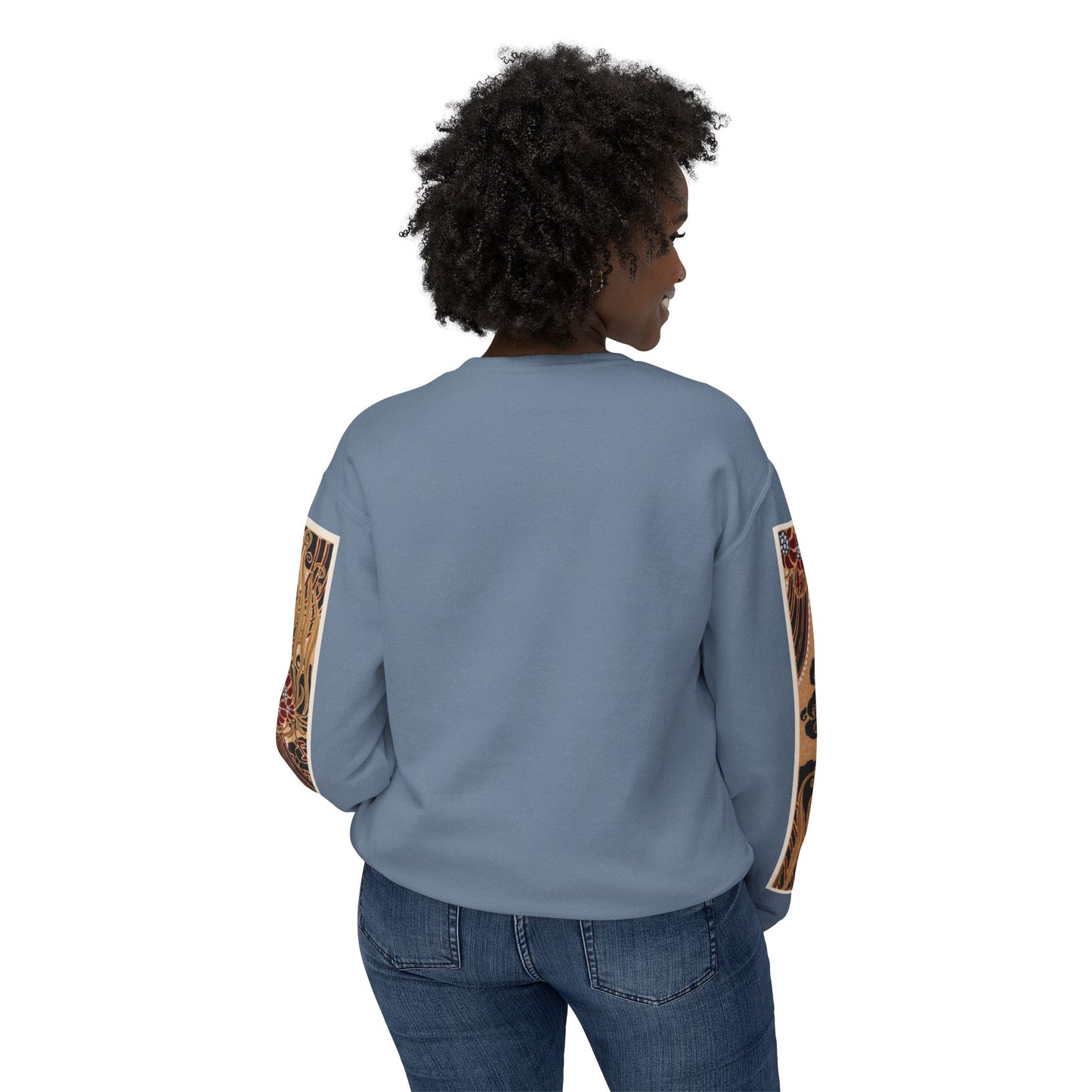 Unisex Lightweight Crewneck Sweatshirt – E. A. Séguy Inspired Art Deco Floral Design