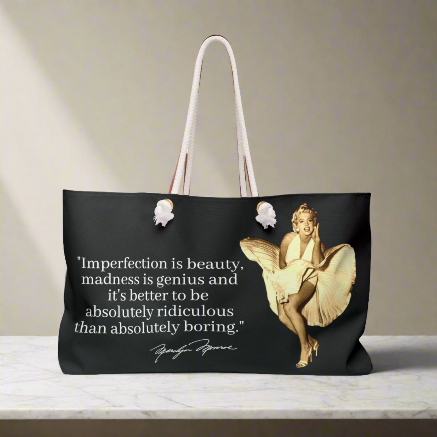 Marilyn Monroe Iconic White Dress Weekender Tote Bag - Stylish and Inspirational
