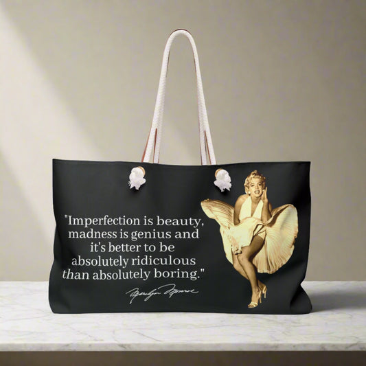 Marilyn Monroe Iconic White Dress Weekender Tote Bag - Stylish and Inspirational