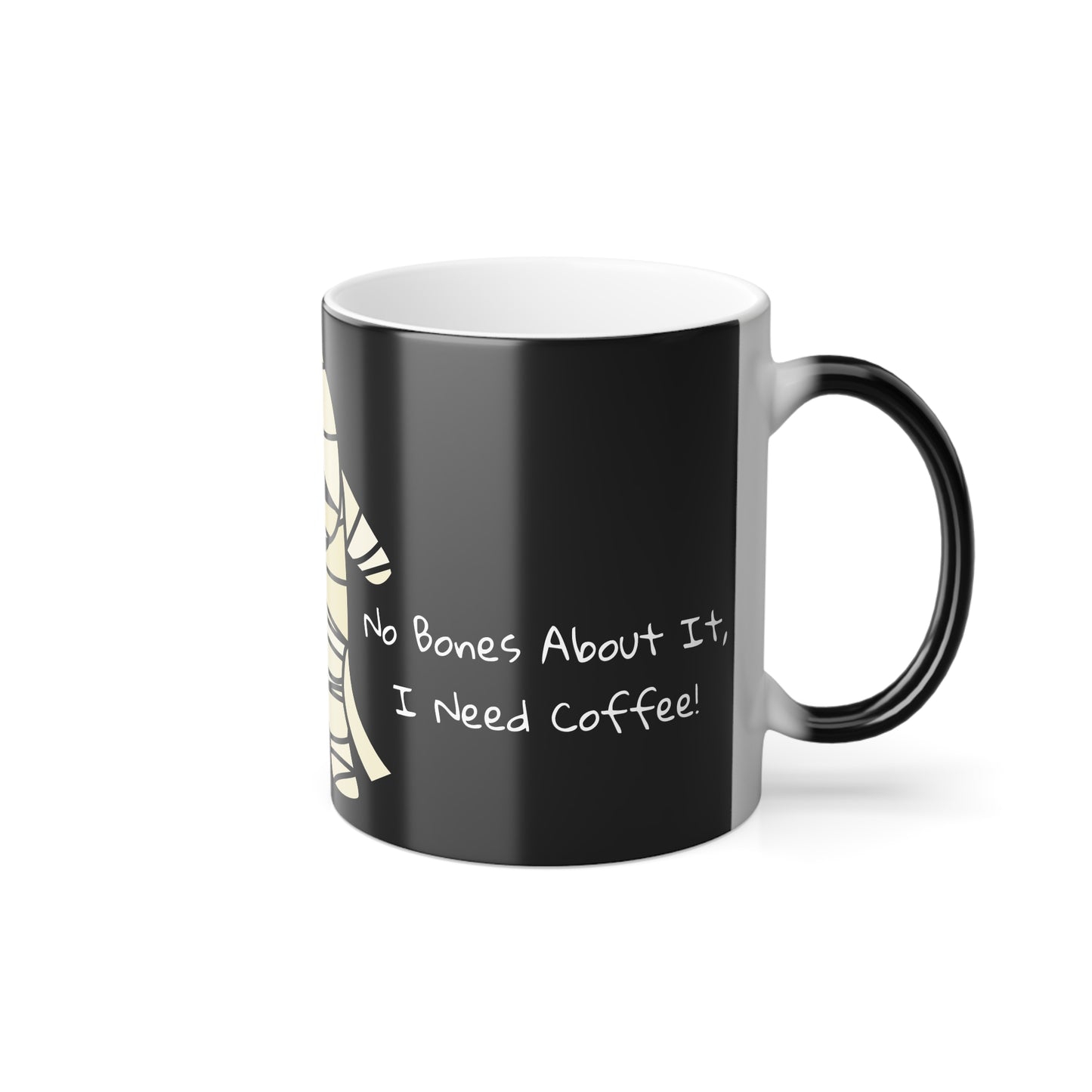 No Bones About It Heat-Activated Color-Changing Mug, 11oz, featuring a skeleton design that changes color with heat.