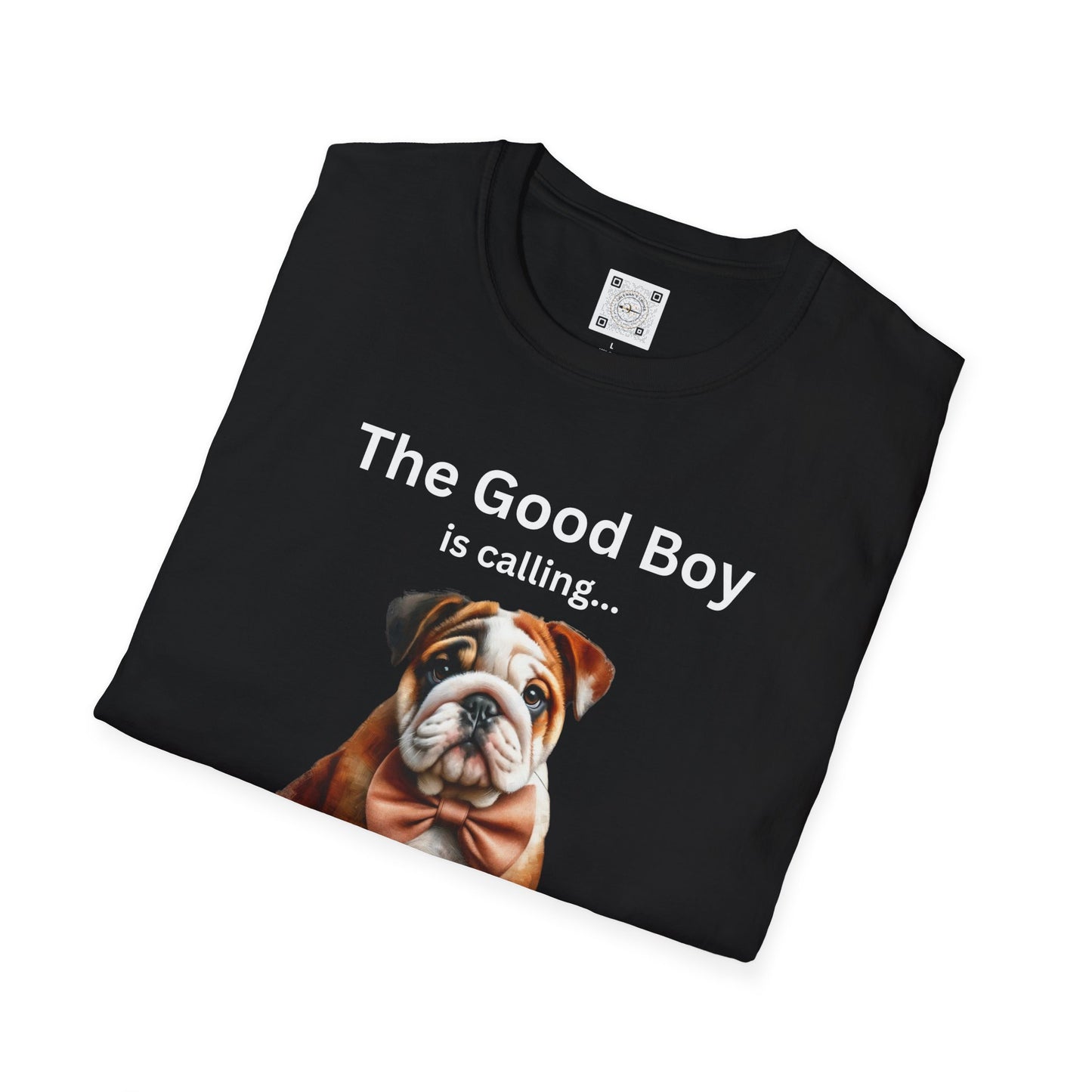 Dog-themed T-shirt with adorable bulldog design and playful message