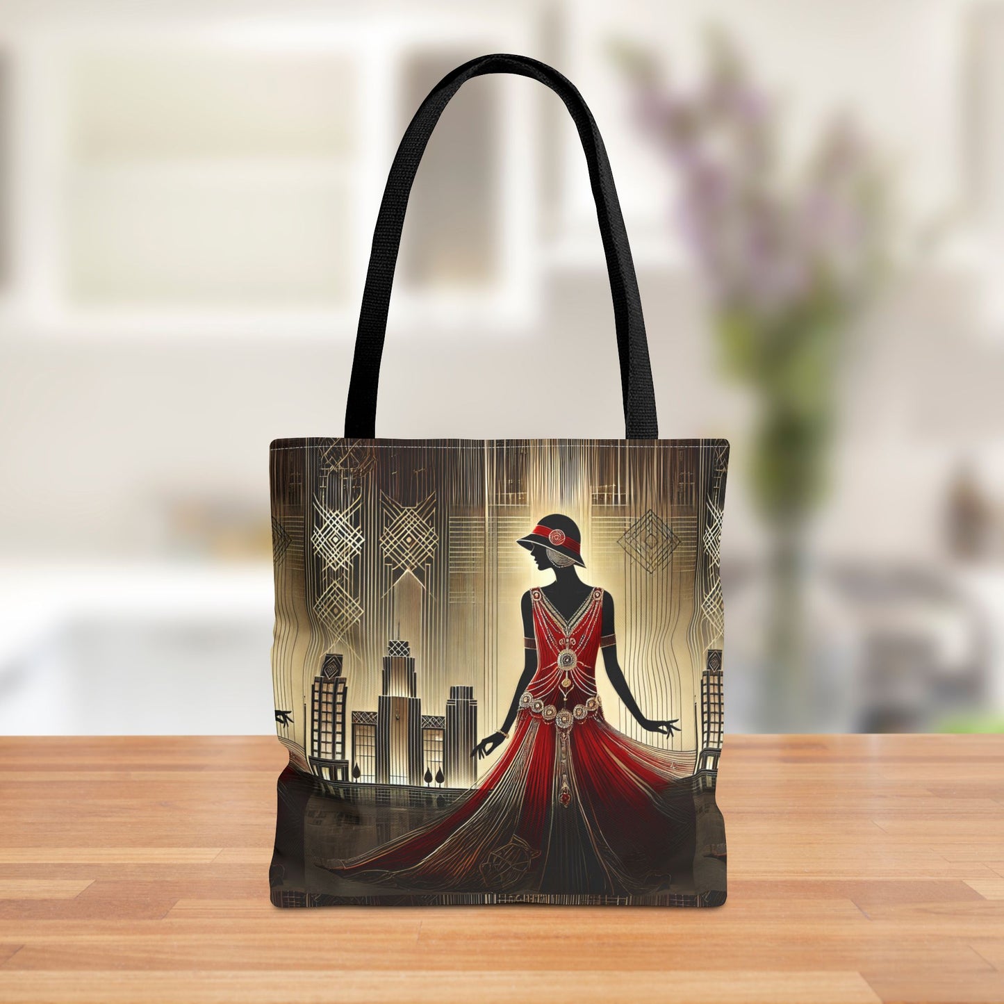 Art Deco Woman Tote Bag | 1920s-Inspired Fashion Design | Retro Vintage Shoulder Bag | Glamorous Everyday Tote