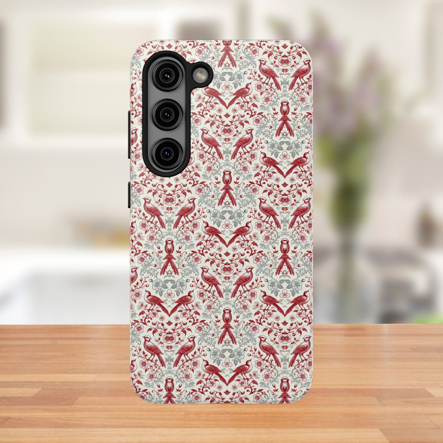 Vintage Bird & Floral Phone Case | Elegant Nature-Inspired iPhone & Samsung Case | Protective & Stylish Slim or Tough Case