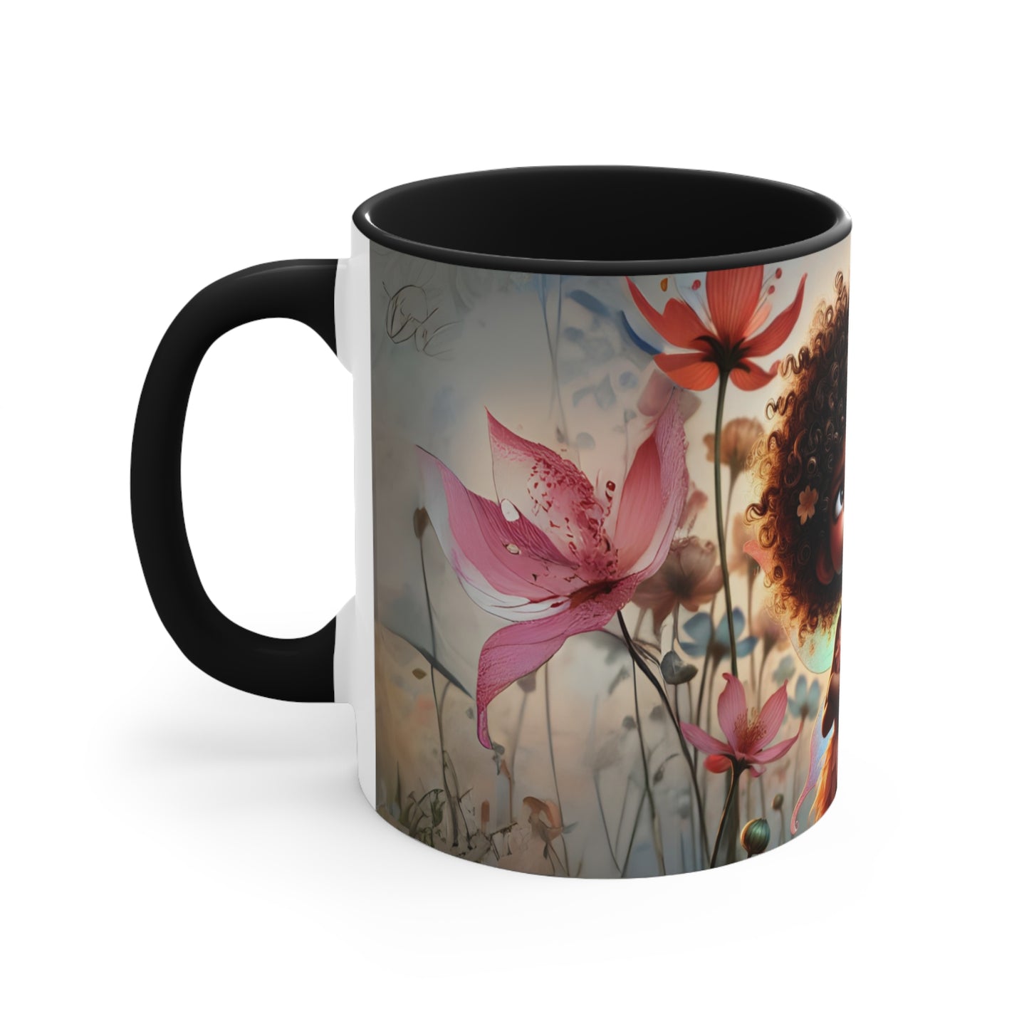 Sassy Fairy Coffee Mug | I Don’t Have the Energy to Pretend I Like You Today | Whimsical Afro Fairy Design | Funny Quote Mug | Gift for Coworkers | 11oz Mug