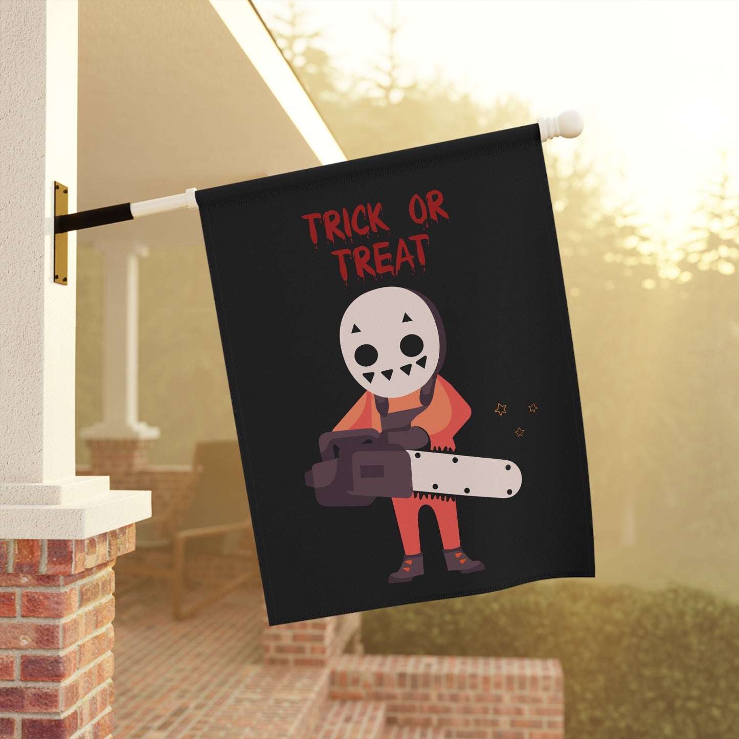Trick or Treat Halloween Garden Flag | 100% Poly Poplin-Canvas | Double-Sided Design